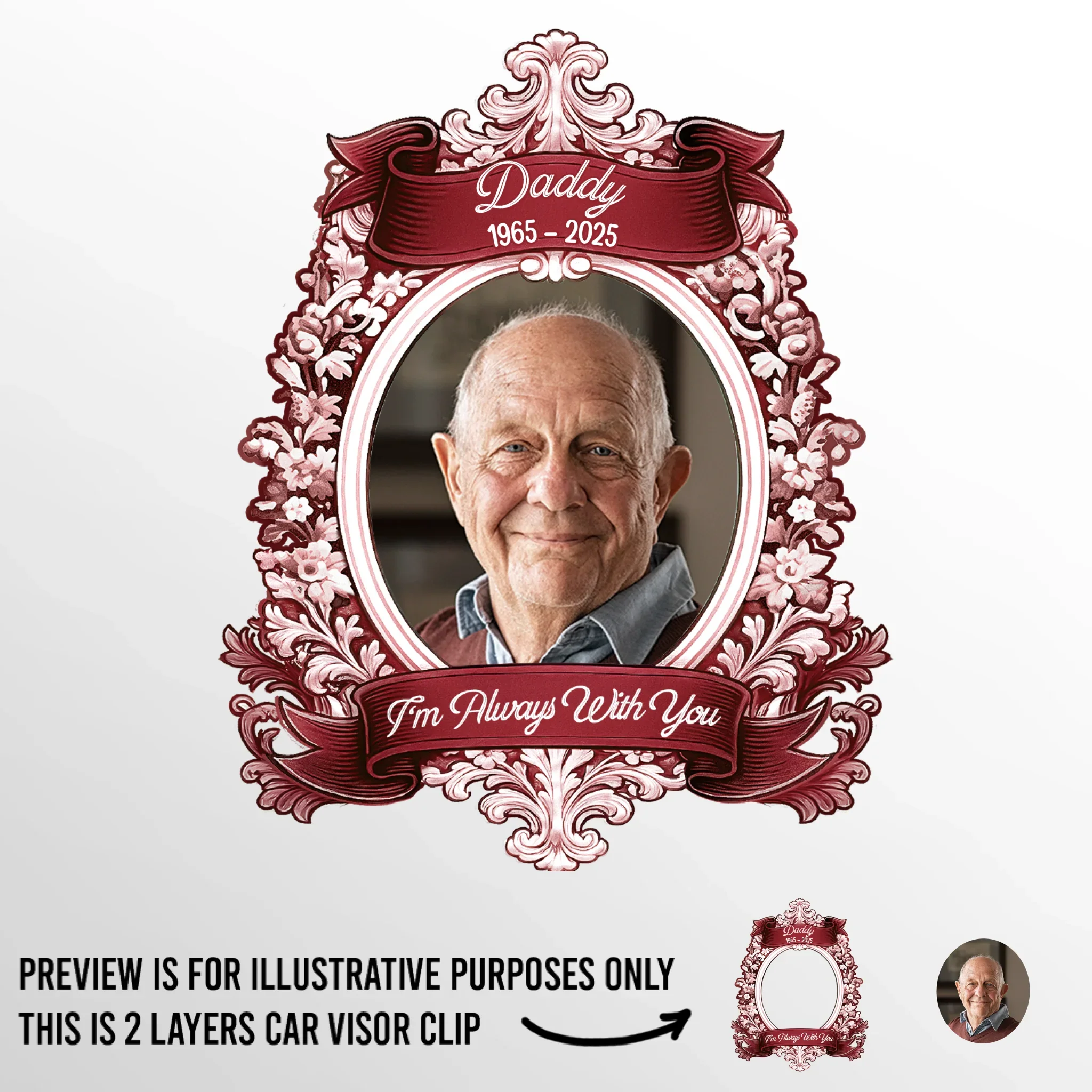 Custom Photo Car Visor Clip - Personalized Memorial Sympathy Gifts For Loss Of Mom, Dad -Your Love Is My Guiding Light, Always - Robaser