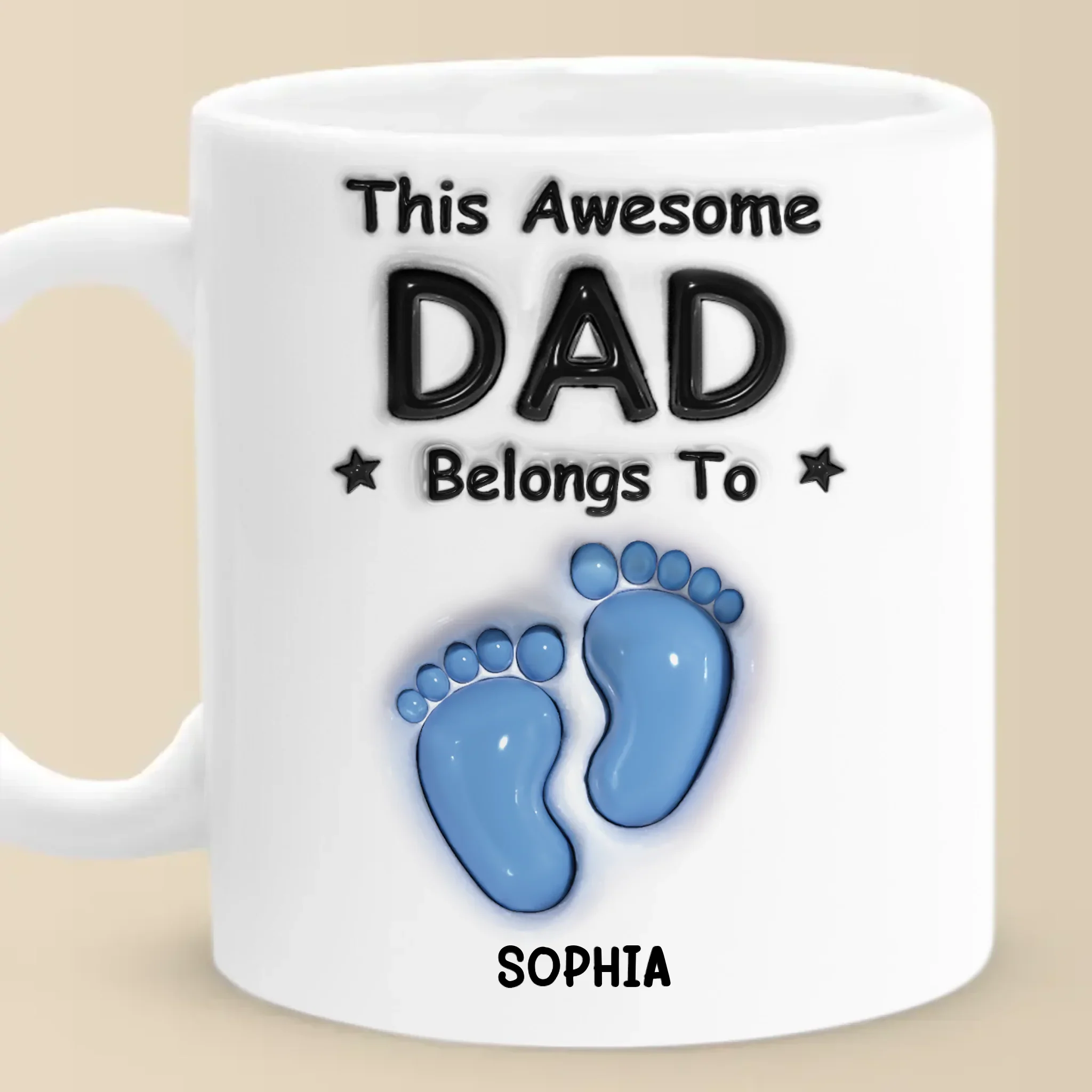 Walking Through Life With Dad - Family Personalized Custom 3D Inflated Effect Printed Mug - Father's Day, Gift For Dad, Grandpa - Robaser