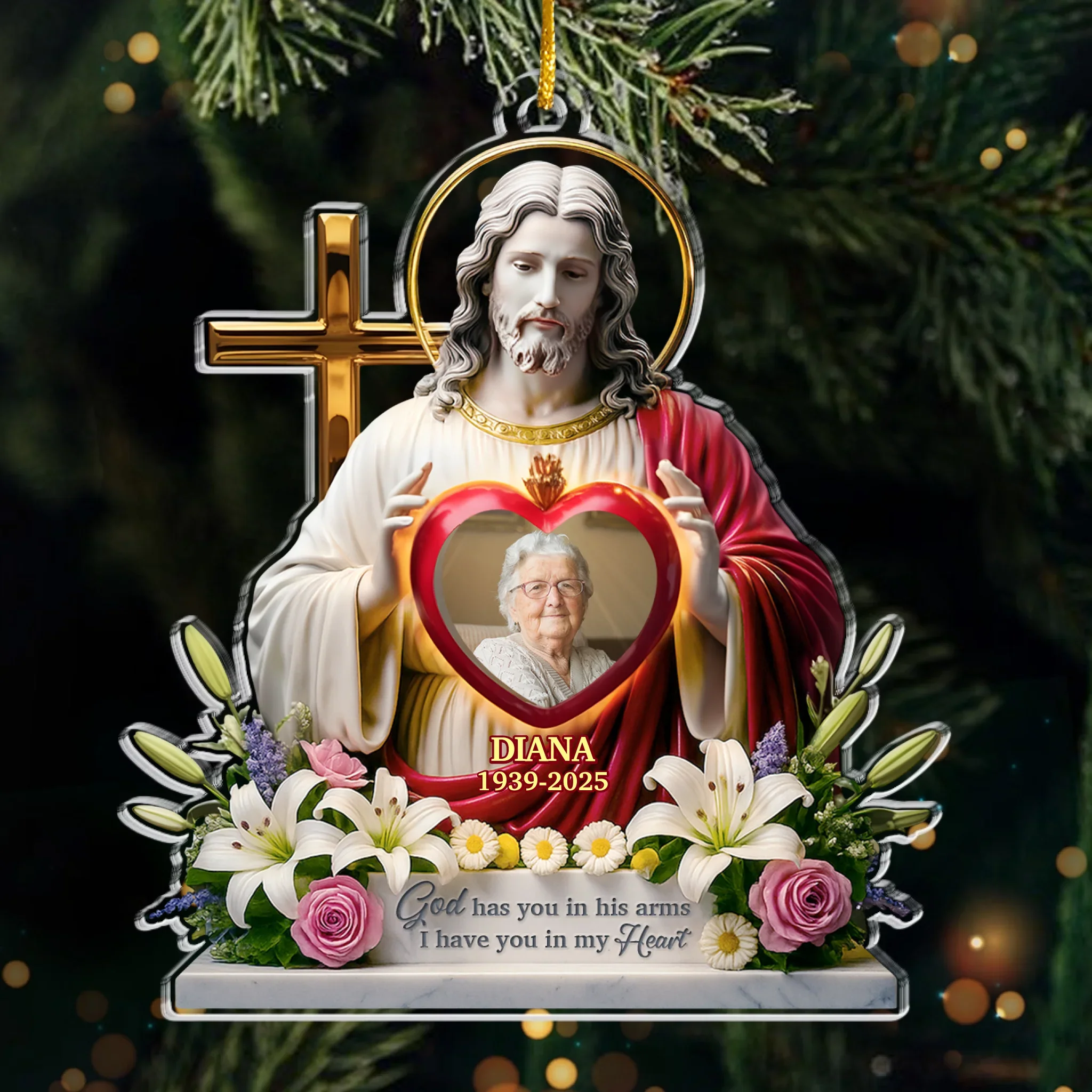 Custom Photo Acrylic Ornament - Personalized Christmas Memorial Sympathy Gifts For Loss Of Mom, Dad - Until Forever, You  re With Me - Robaser