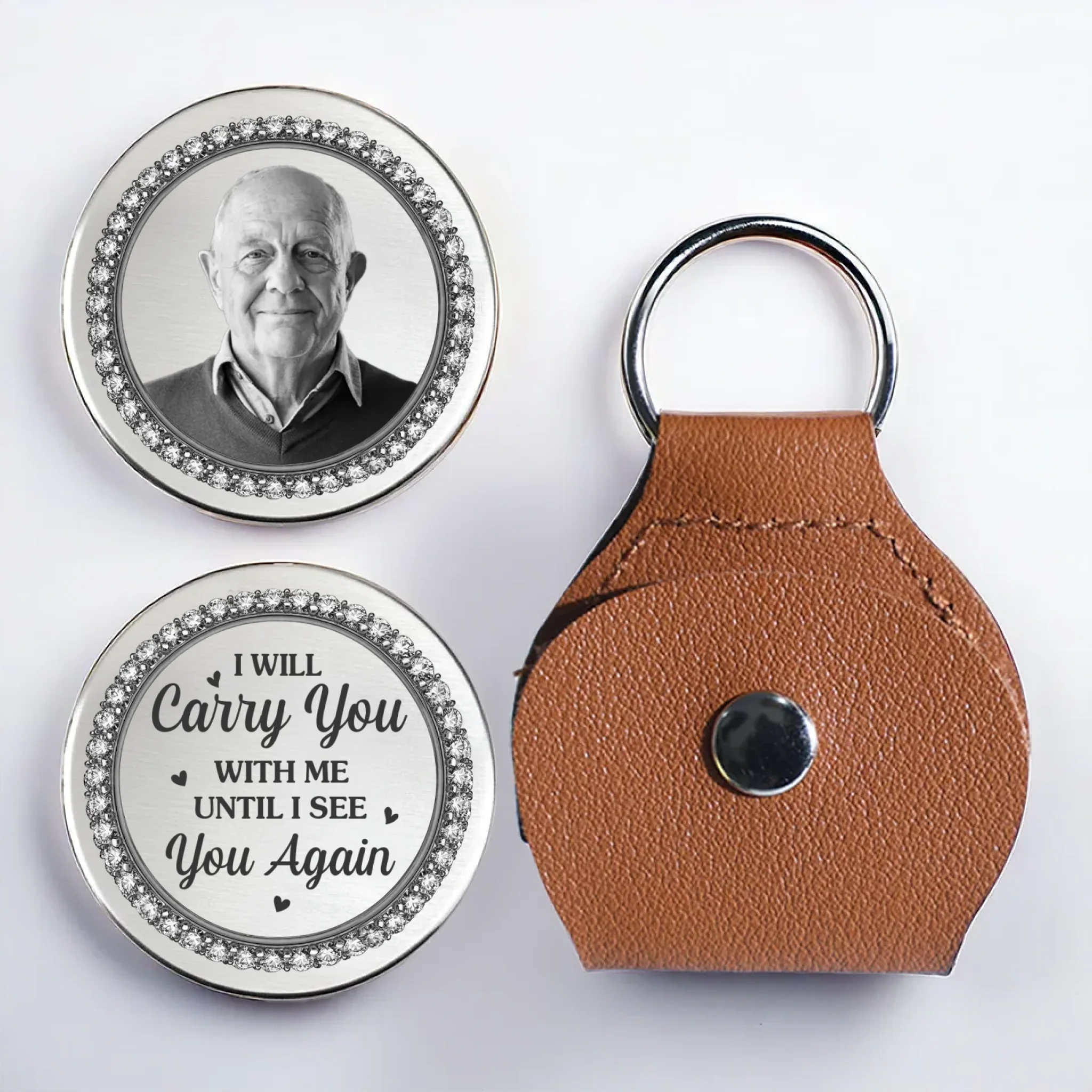 Custom Photo Pocket Hug - Personalized Memorial Sympathy Gifts For Loss Of Mom, Dad - Heaven Holds You Close - Robaser
