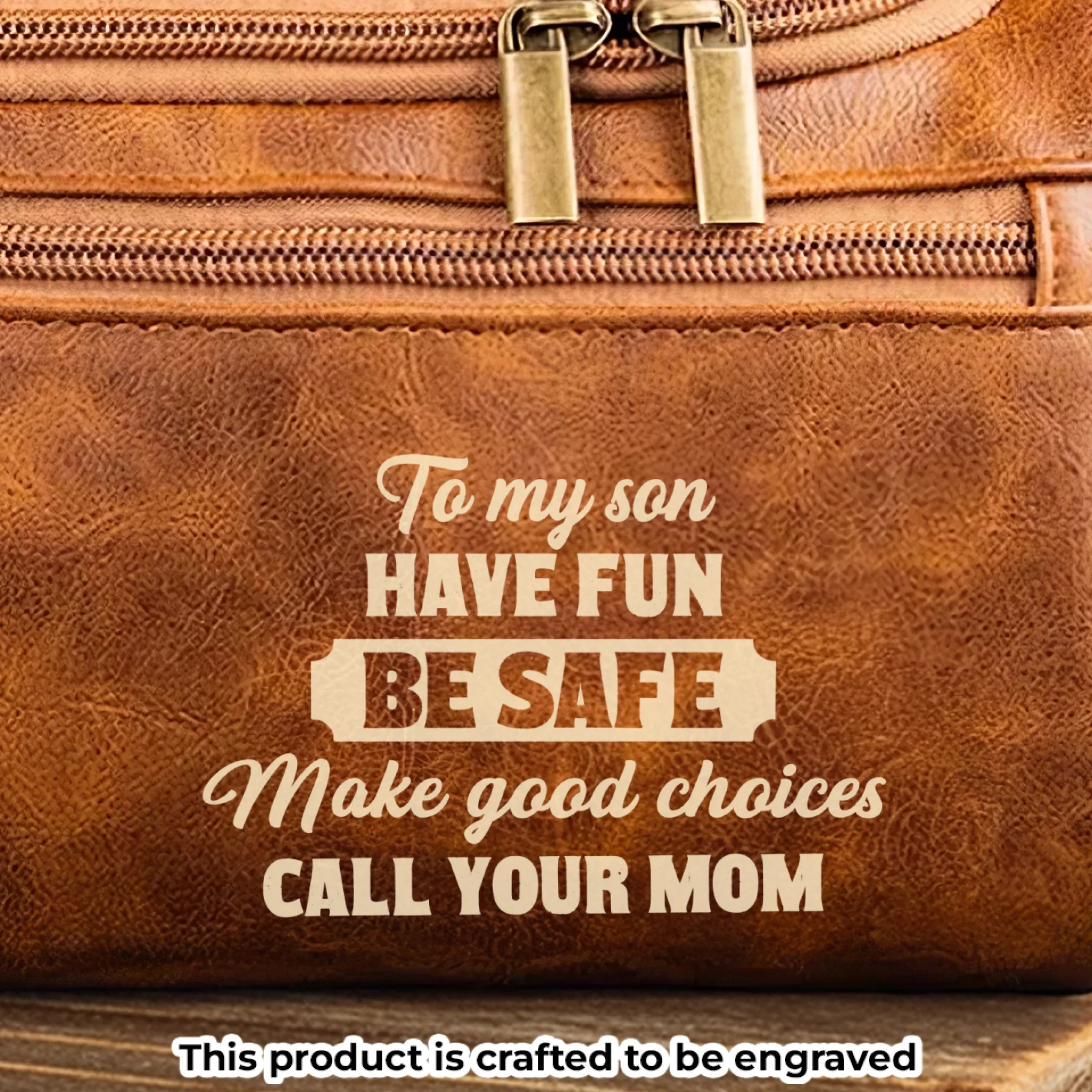Custom Engraved Leather Toiletry Bag - Personalized Birthday Gifts For Son, Grandson - You Make Us Proud - Robaser
