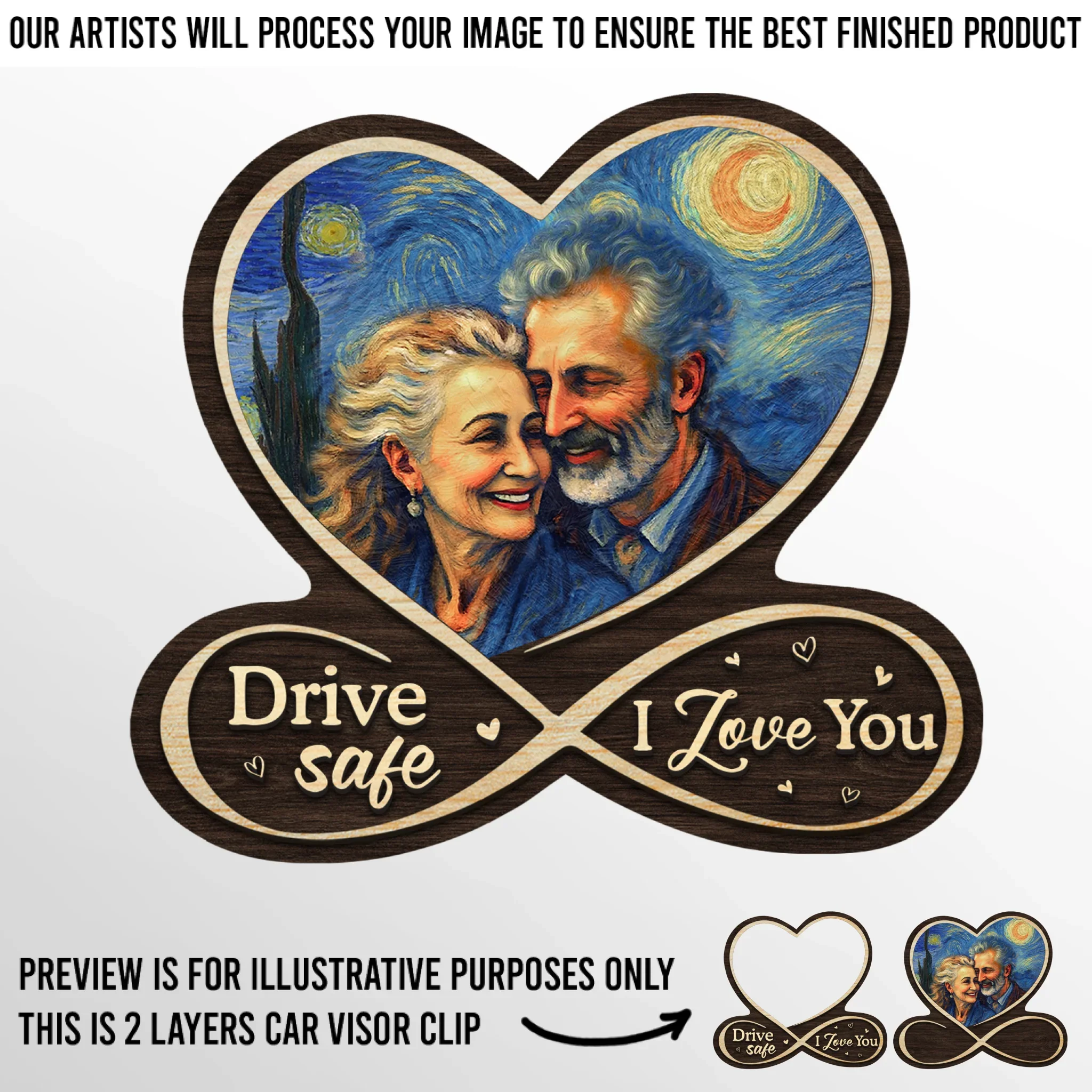 Custom Photo Car Visor Clip - Personalized Anniversary Wedding Gifts For Husband And Wife, Him And Her - Your Smile Is My Destination - Robaser