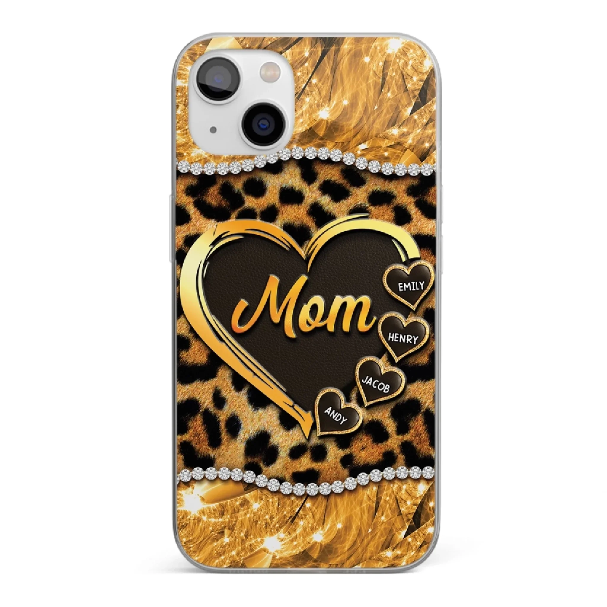 Custom 3D Inflated Effect Printed Clear Phone Case - Personalized Mother's Day Gifts For Mother, Grandmother - Shine Like A Diamond - Robaser