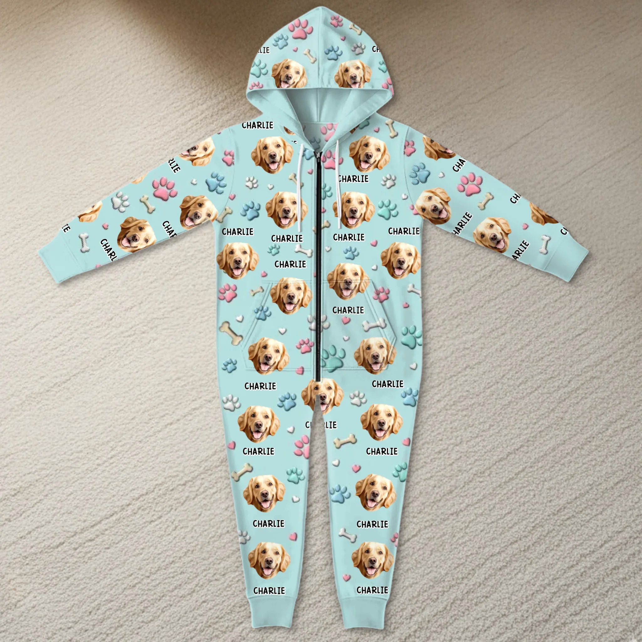 Custom Photo Adult Onesie - Personalized Christmas Birthday Gifts For Dog Cat Lovers, Dog Dad And Mom, Cat Owners - Me And My Dog, The Real Couple Goals - Robaser