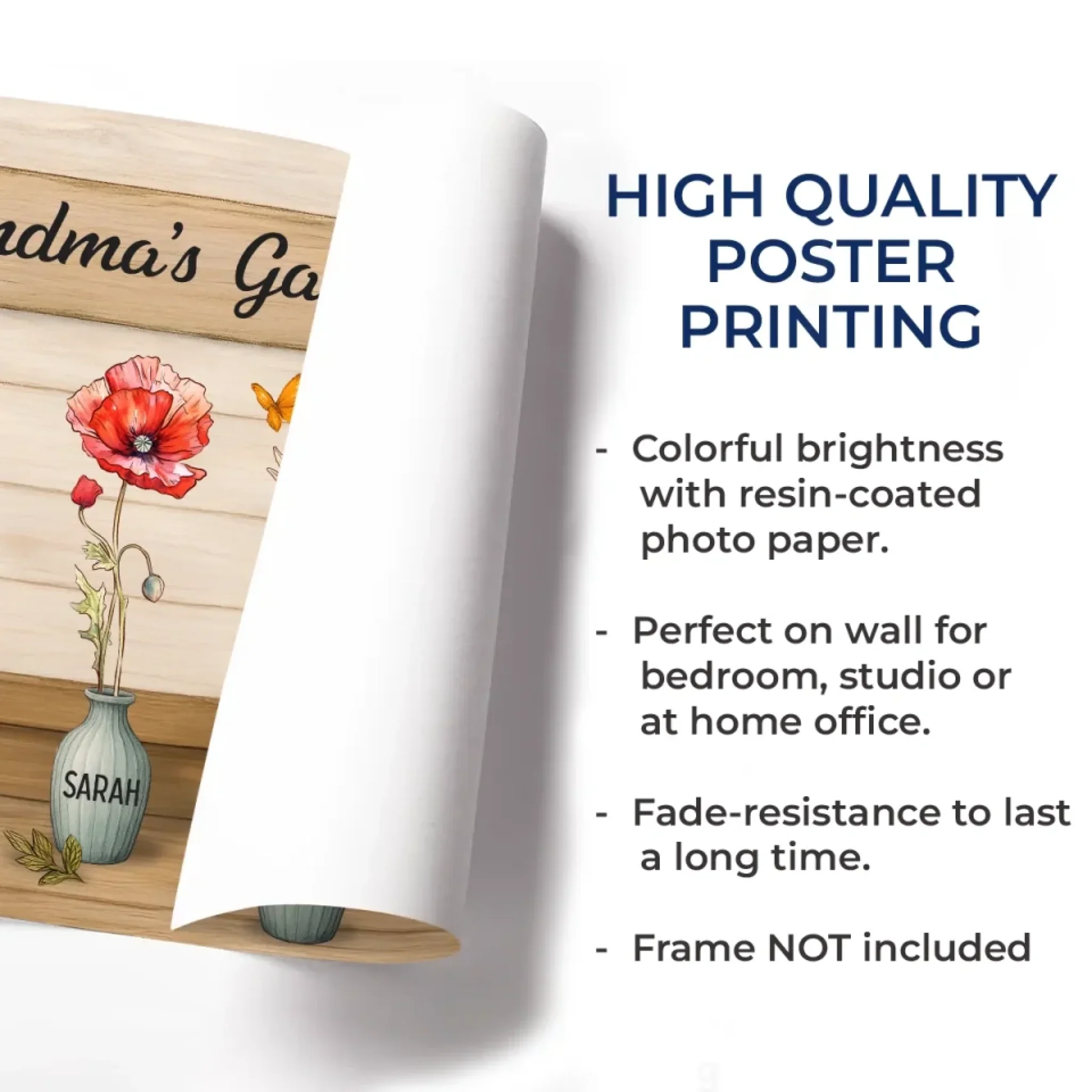 Rooted In Her Love - Family Personalized Custom Horizontal Poster - Mother's Day, Gift For Mom, Grandma - Robaser