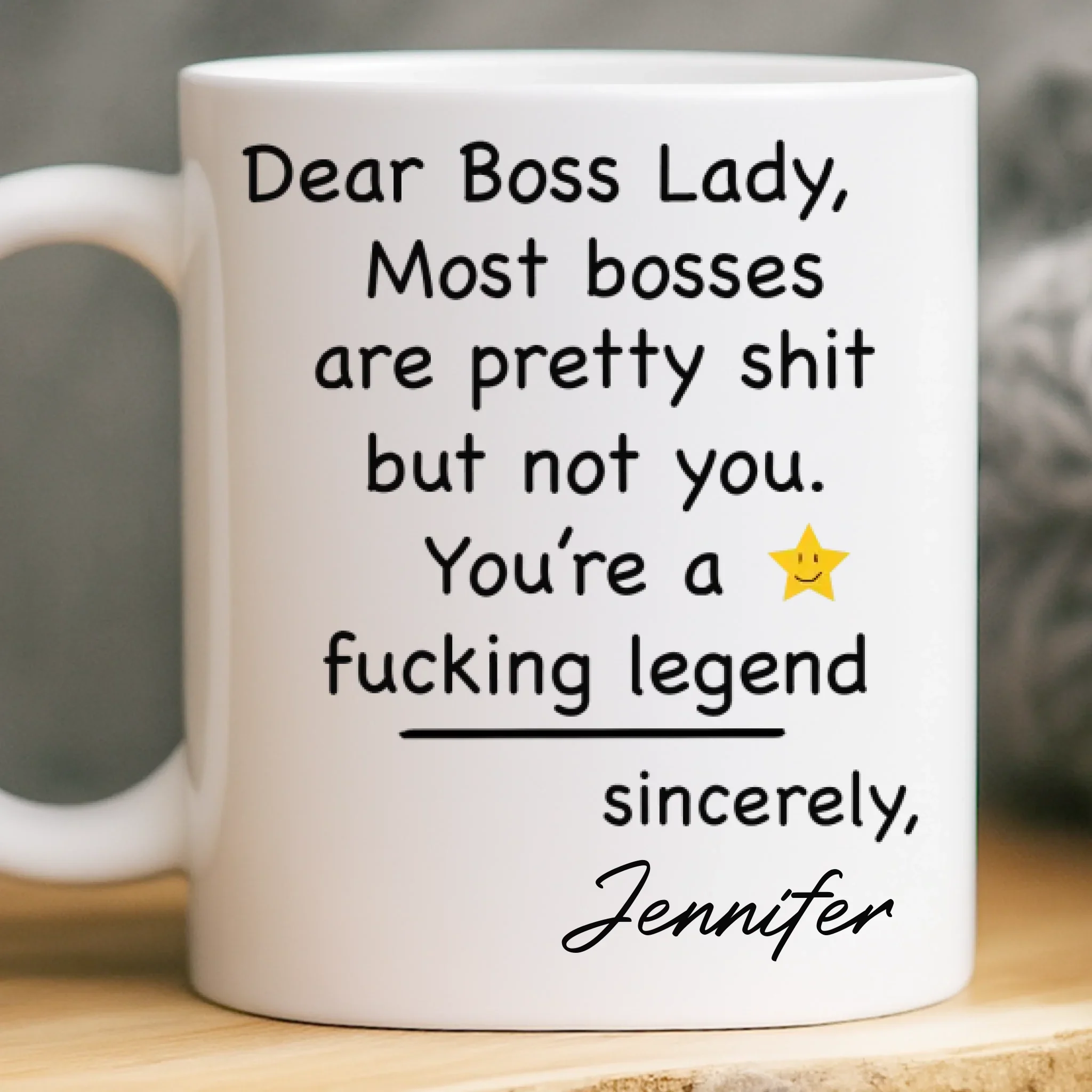 Custom Boss Lady Mug - Personalized Funny Gifts For Coworker, Work Bestie, Boss - Slaying Goals And Taking Names - Robaser