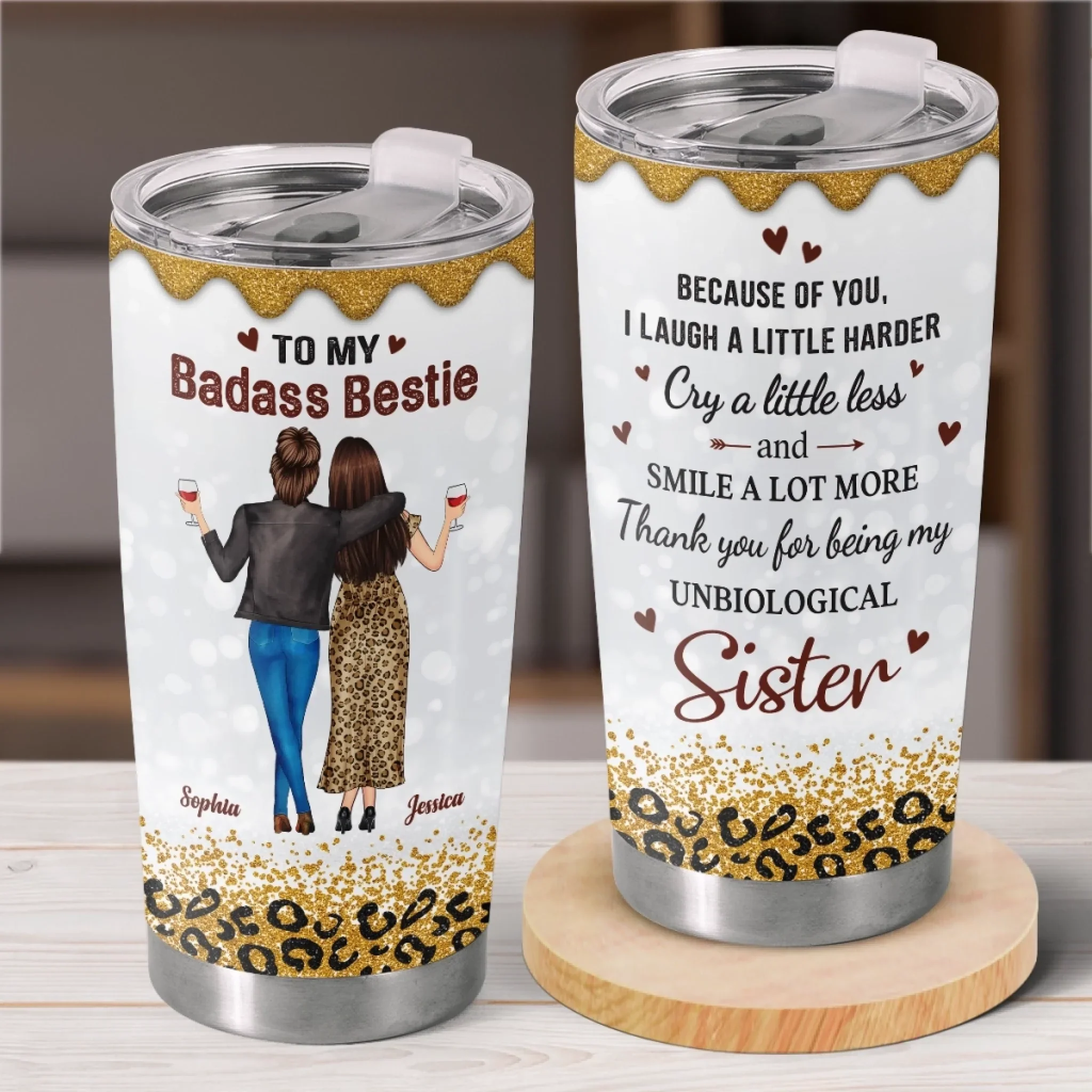 Custom Tumbler - Personalized Best Friend Birthday Gifts For Women, Besties, Sisters, BFF - Our Friendship Our Vintage - Robaser