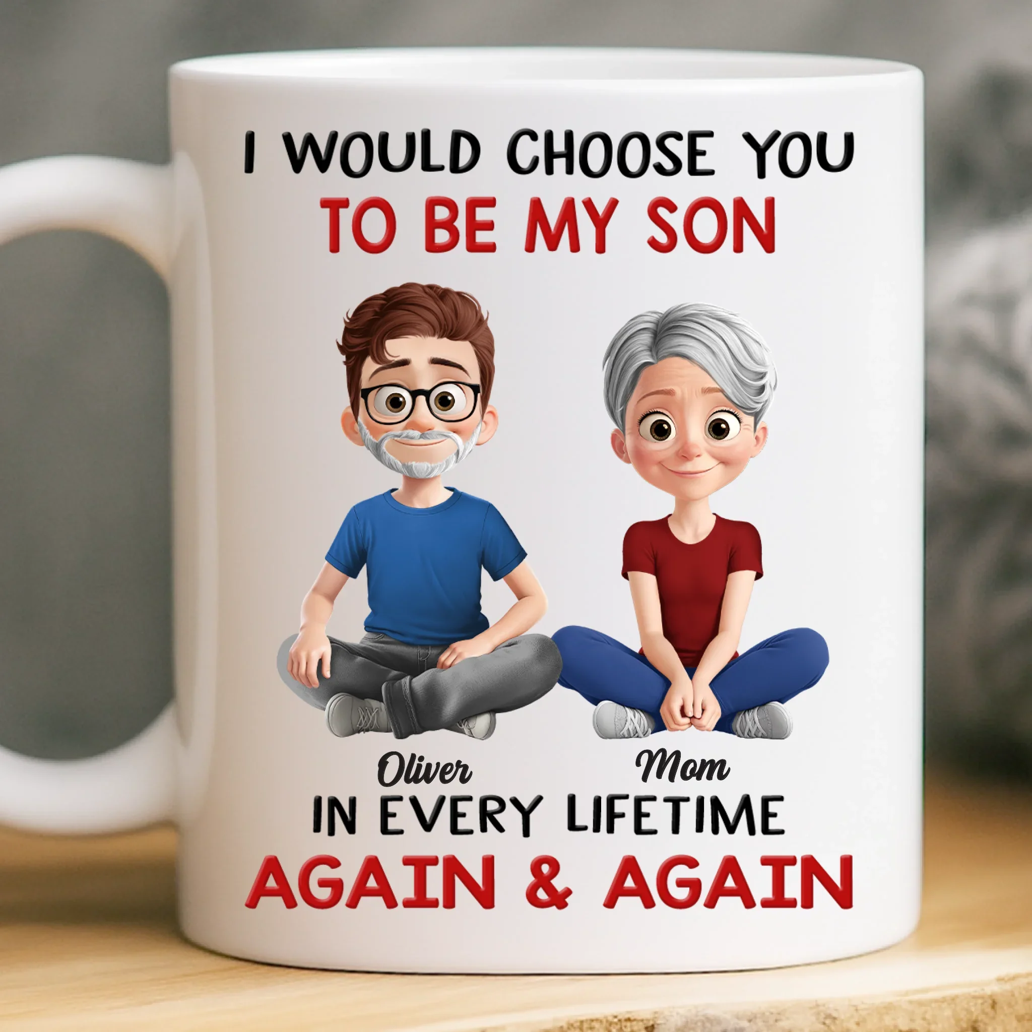 Custom Mug - Personalized Birthday Gifts For Mom, Son - Behind Every Great Son Is A Loving Mom - Robaser