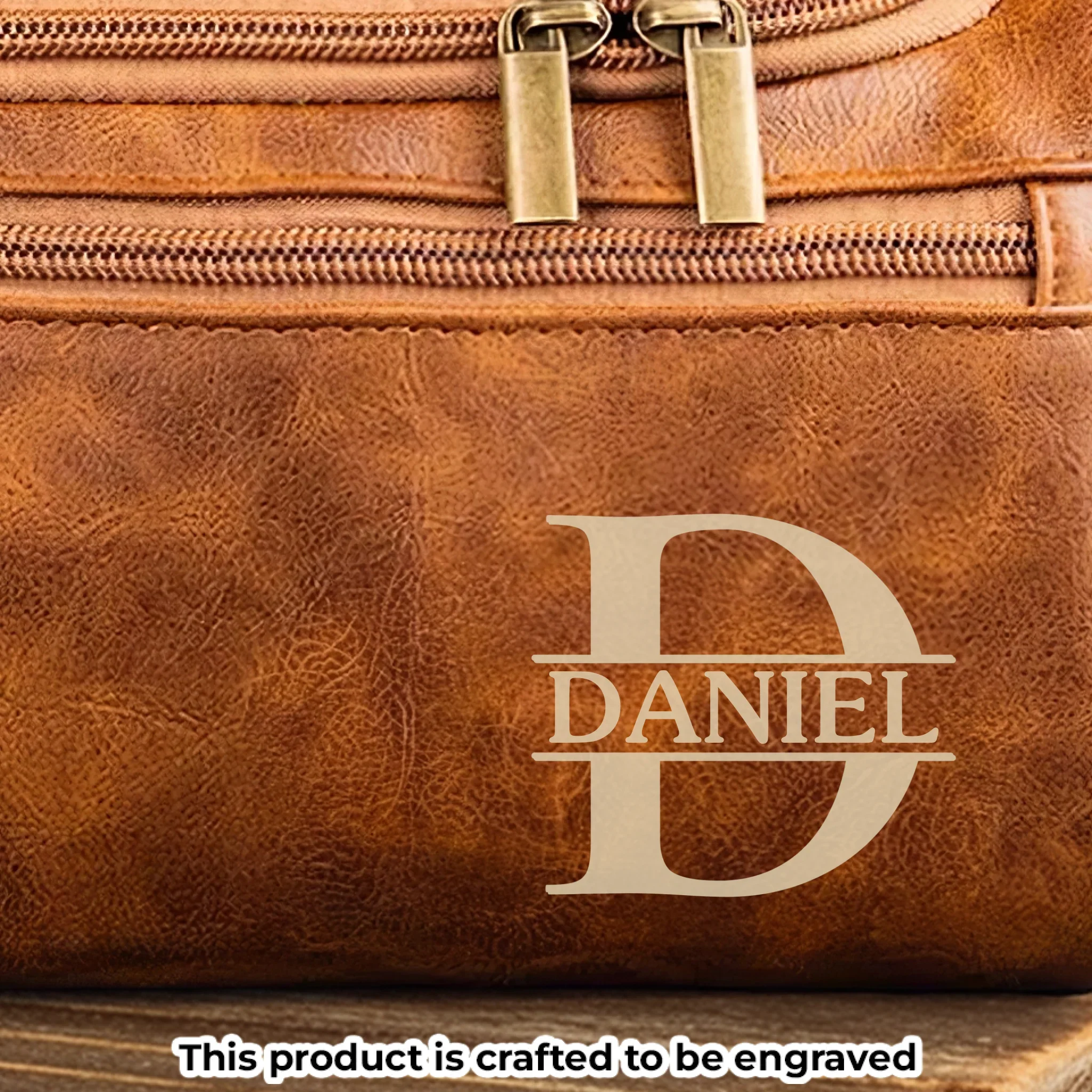 Custom Engraved Leather Toiletry Bag - Personalized Birthday Gifts For Dad, Brother, Grandpa, Husband - For The Man Who  s Always On The Move - Robaser