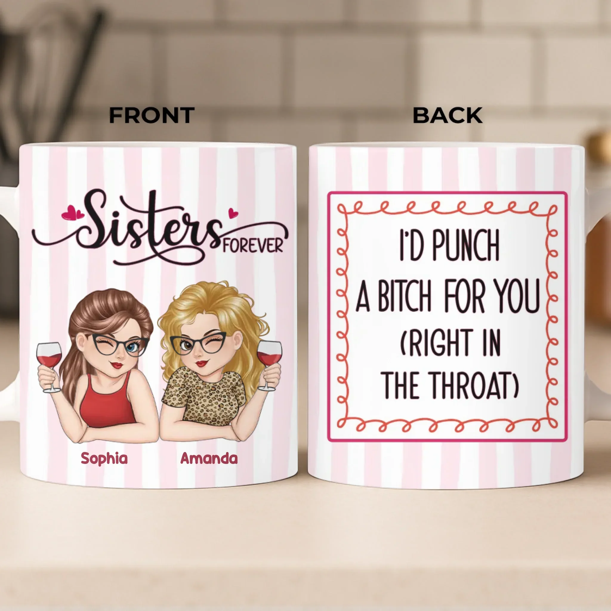 Custom Mug - Personalized Best Friend Birthday Gifts For Women, Besties, Sisters, BFF - Some Souls Just Match - Robaser