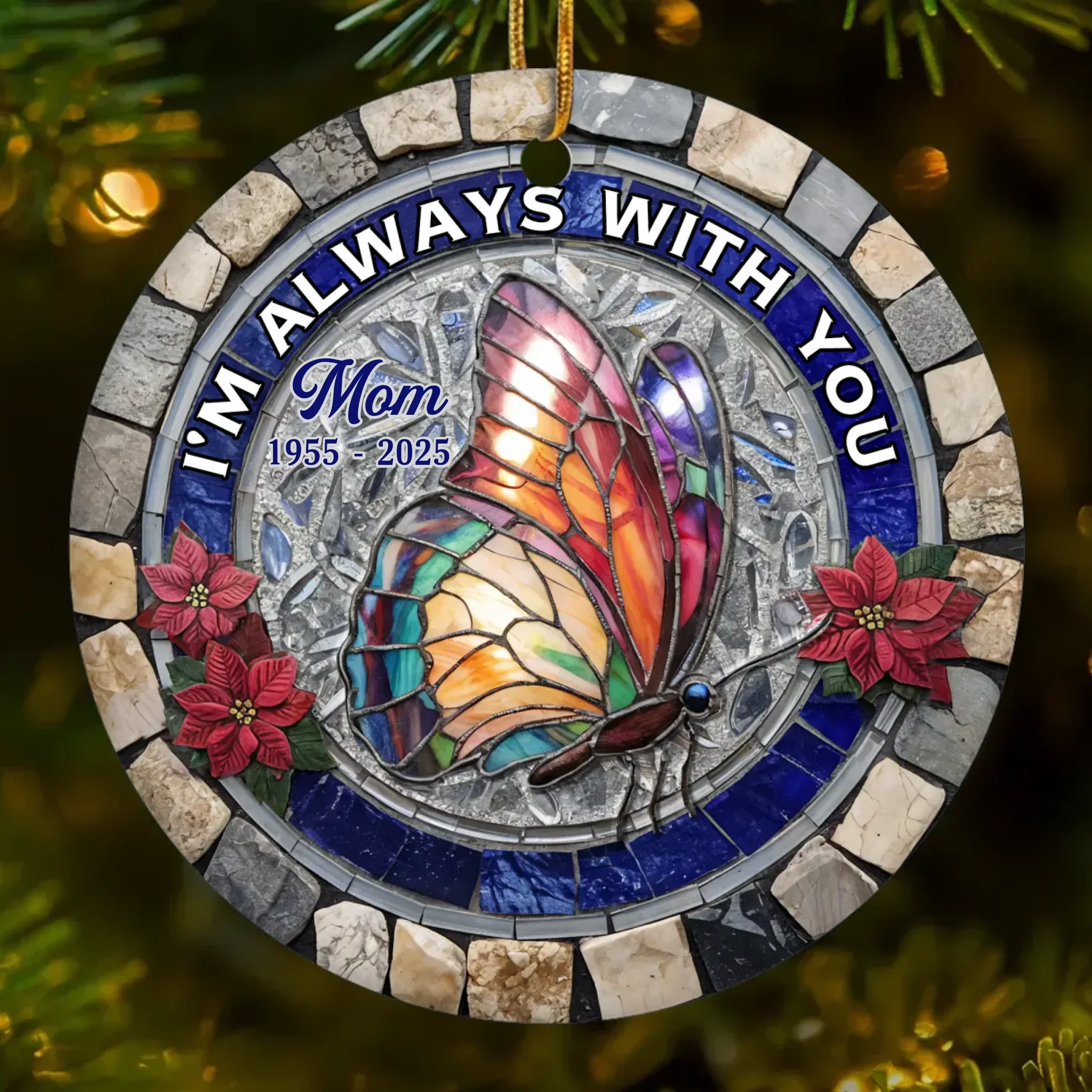 Custom Cardinal Ceramic Ornament - Personalized Christmas Memorial Sympathy Gifts For Loss Of Mom, Dad - A Life That Shines Beyond Goodbye - Robaser