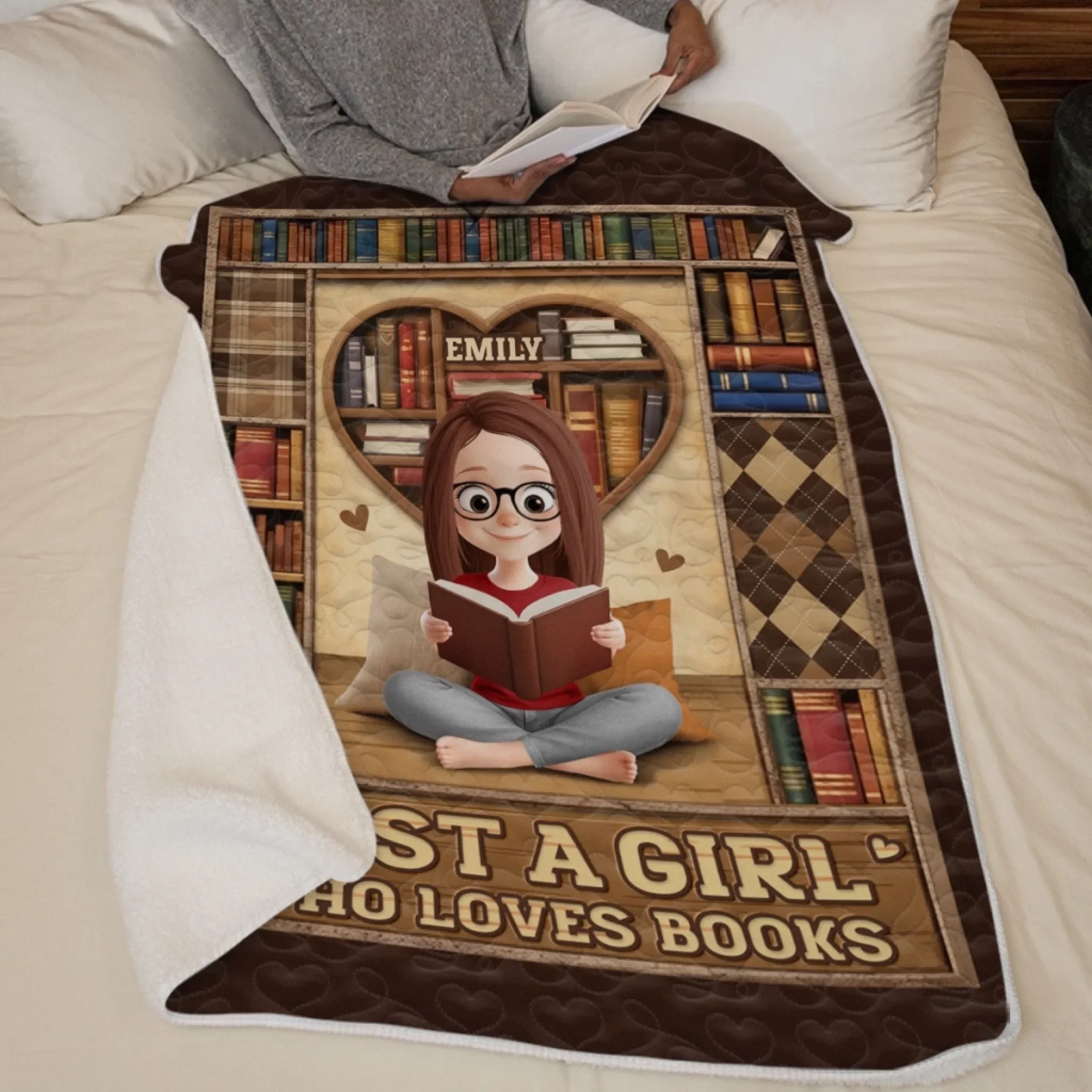 Custom Blanket - Personalized Bookish Gifts For Book Lovers, Bookworms, Readers - Book Love Never Ends - Robaser