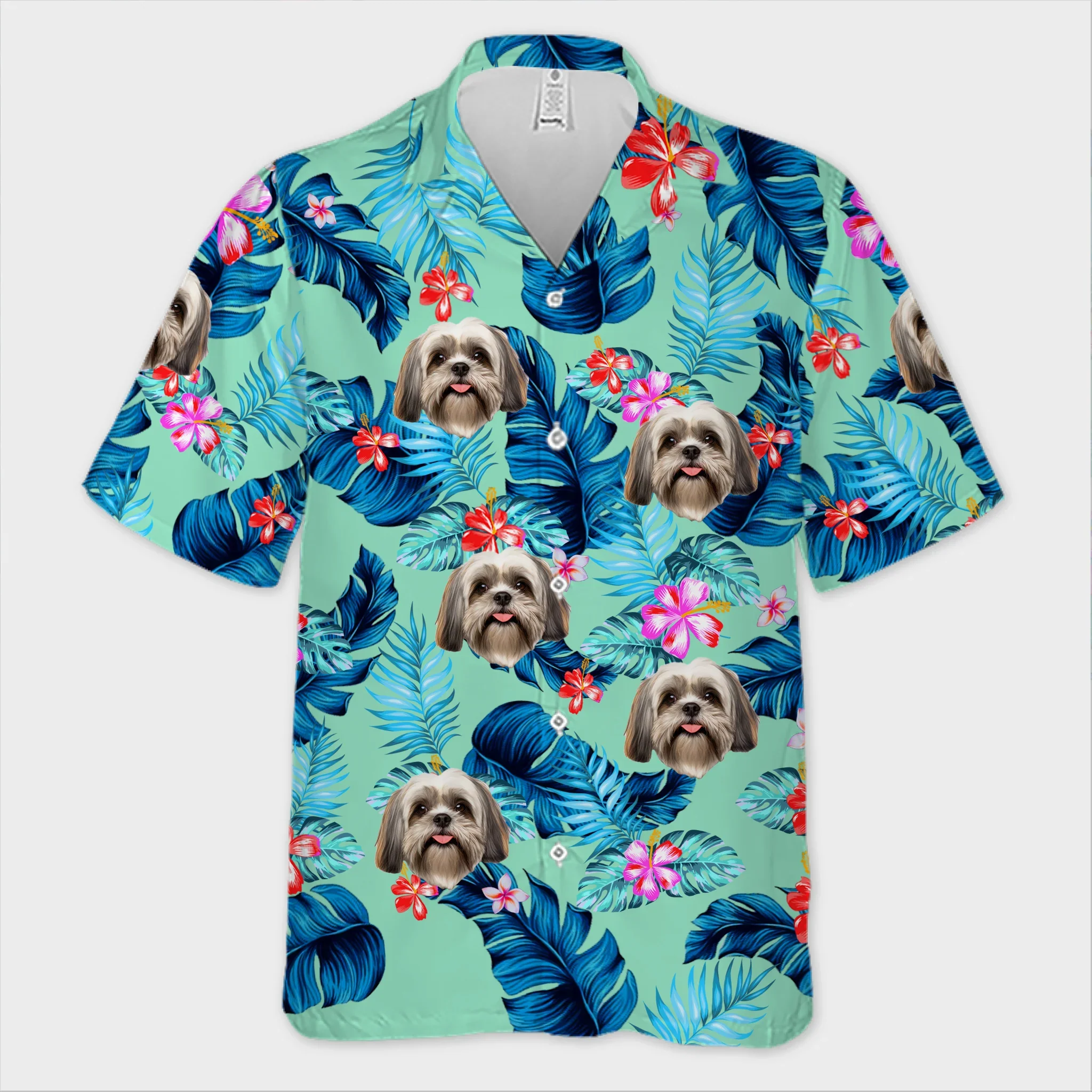 Custom Photo Stay Chill With My Fluffy Crew - Dog & Cat Personalized Custom Unisex Tropical Hawaiian Aloha Shirt - Summer Vacation Gift, Gift For Pet Owners, Pet Lovers - Robaser