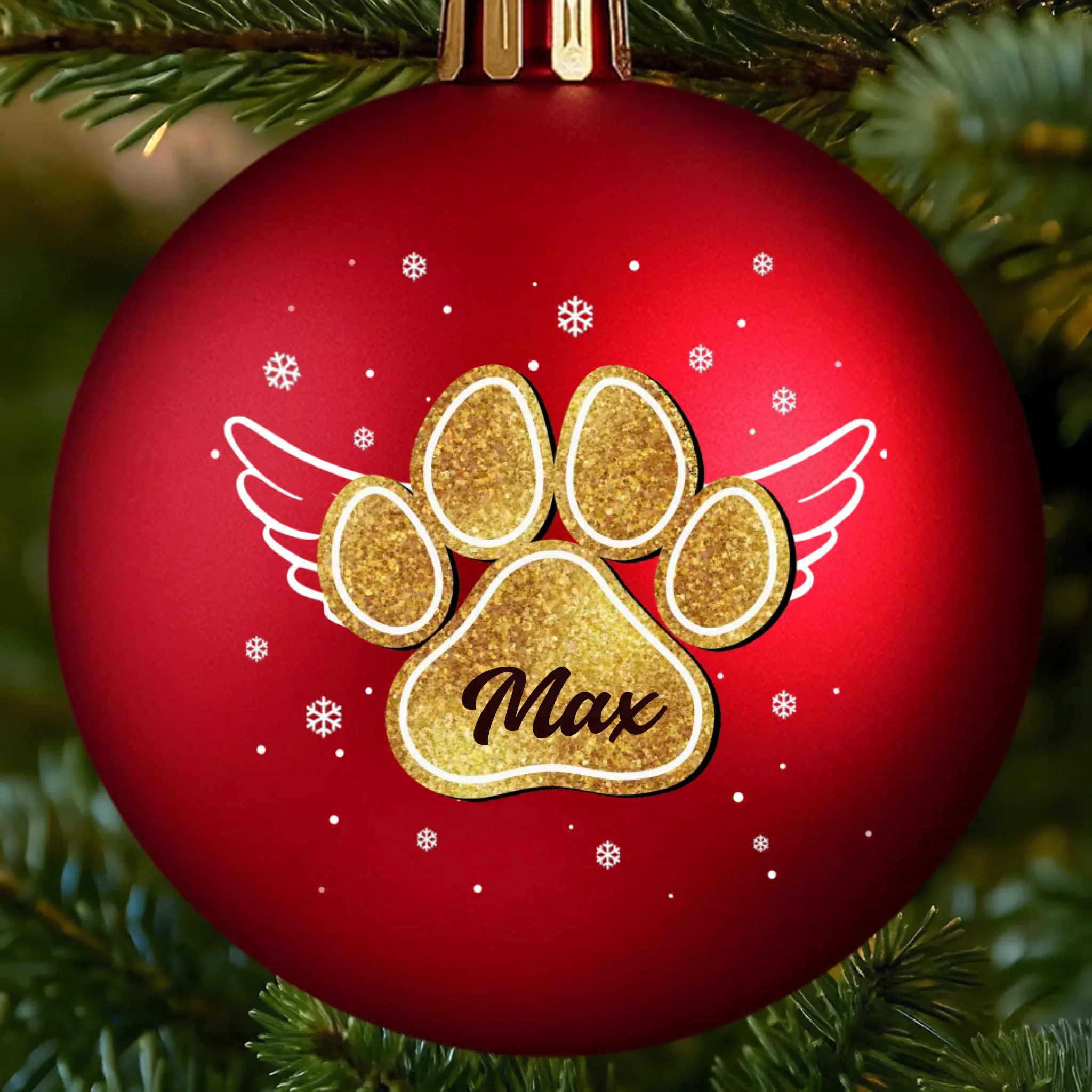 Custom Colored Ball Ornament - Personalized Pet Christmas Memorial Sympathy Gifts For Dogs, Cats - Paws Among The Stars - Robaser