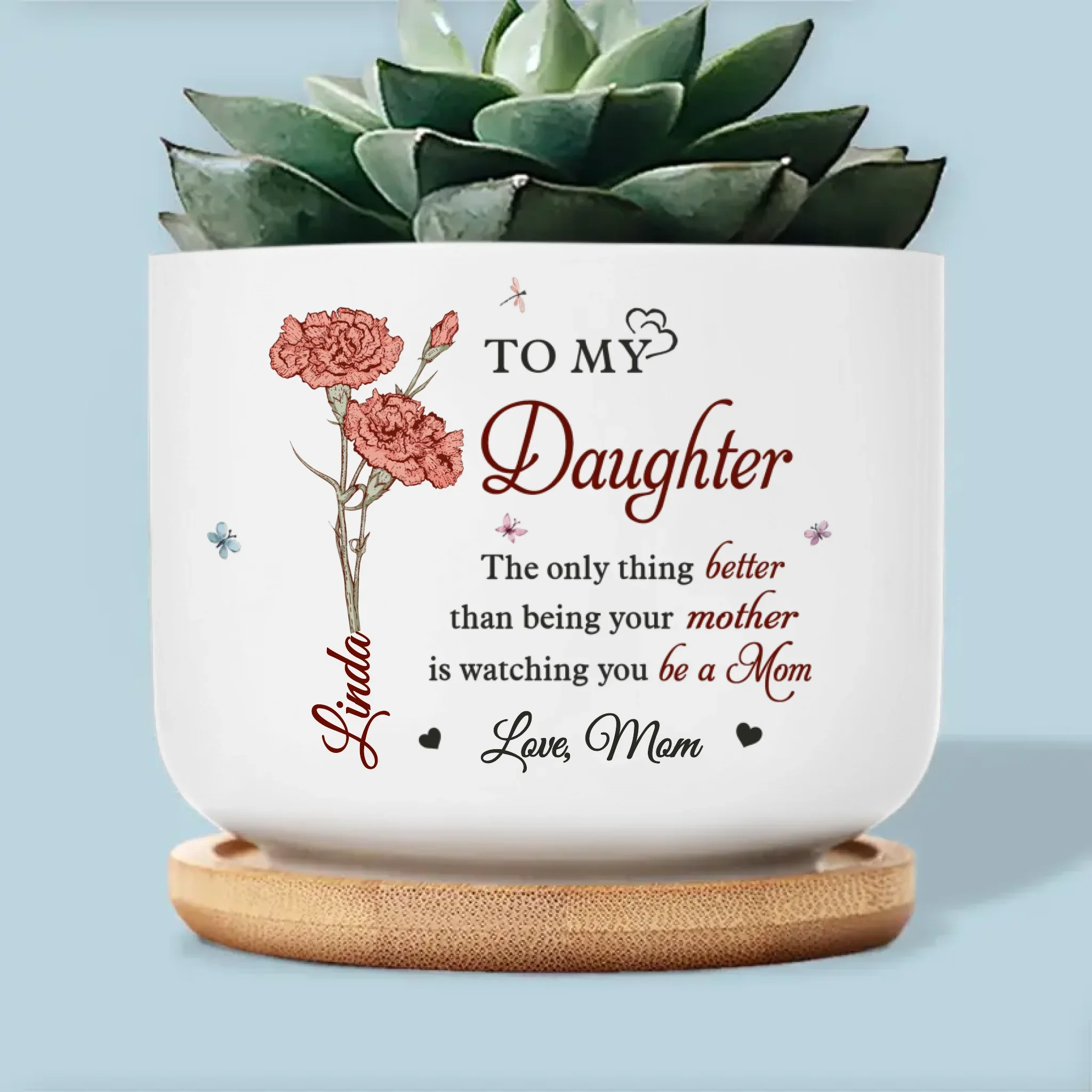 From My Heart, You Grew - Family Personalized Custom Home Decor Ceramic Plant Pot - Mother's Day, House Warming Gift For Mom, Daughter - Robaser