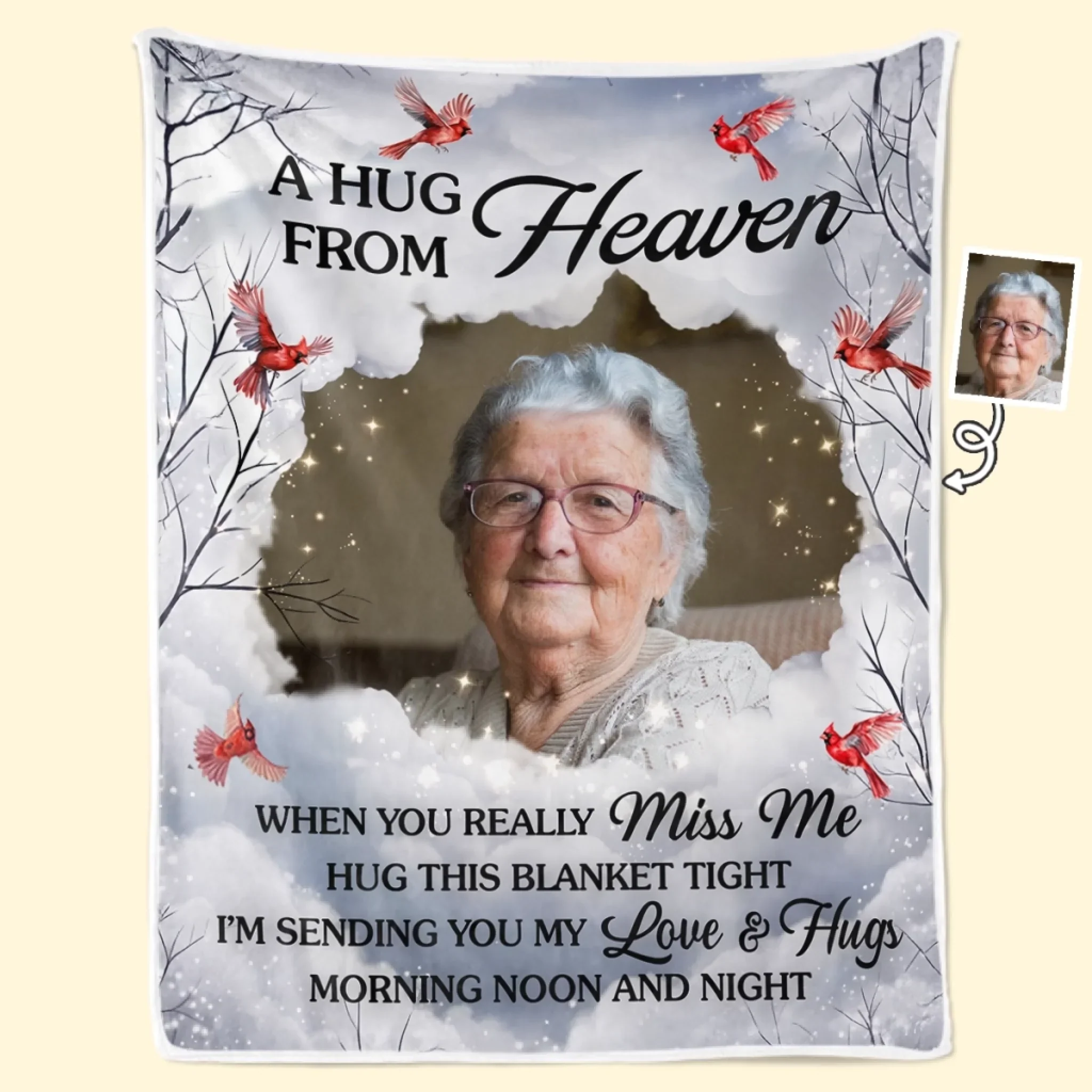 Custom Photo Cardinal Blanket - Personalized Memorial Sympathy Gifts For Loss Of Mom, Dad - Your Love Still Surrounds Me - Robaser
