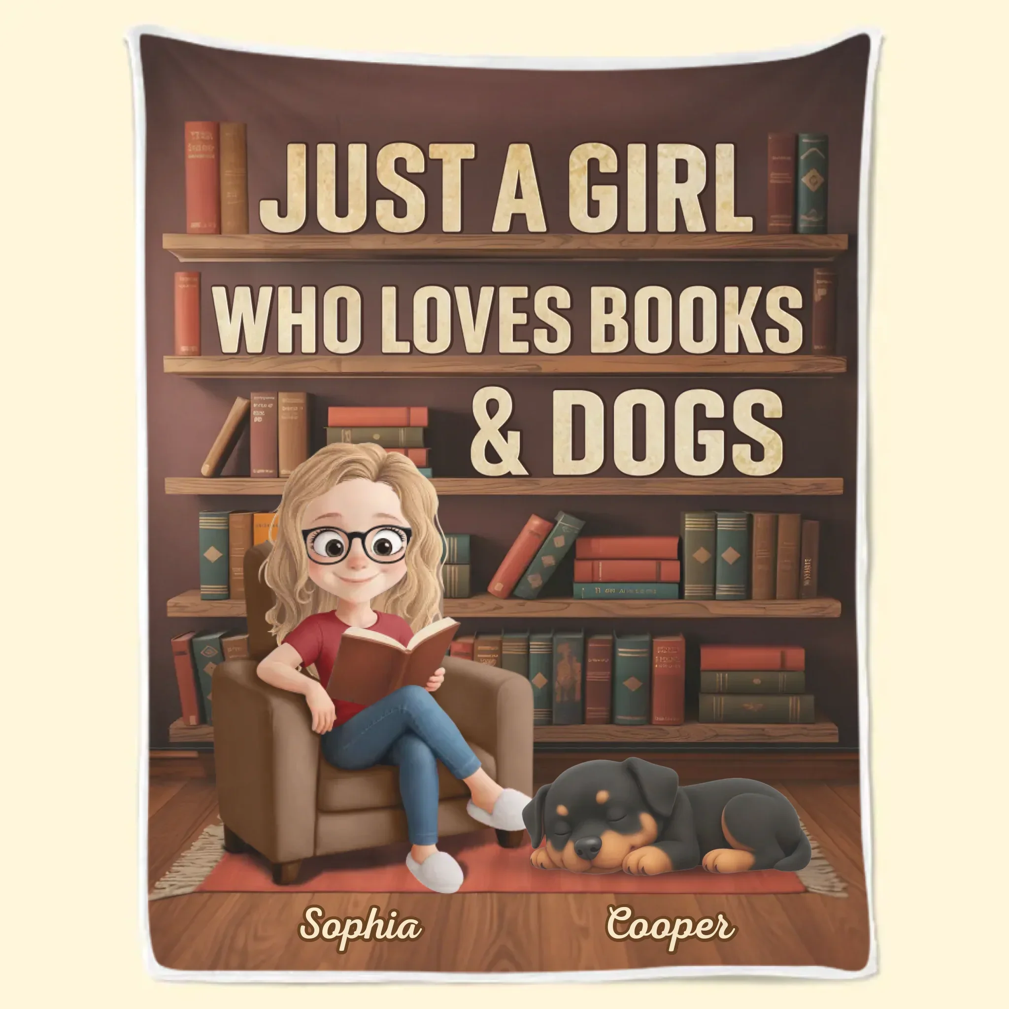 Custom Blanket - Personalized Christmas Bookish Gifts For Book Lovers, Bookworms, Dog Dad And Mom - Every Good Book Deserves A Furry Audience - Robaser