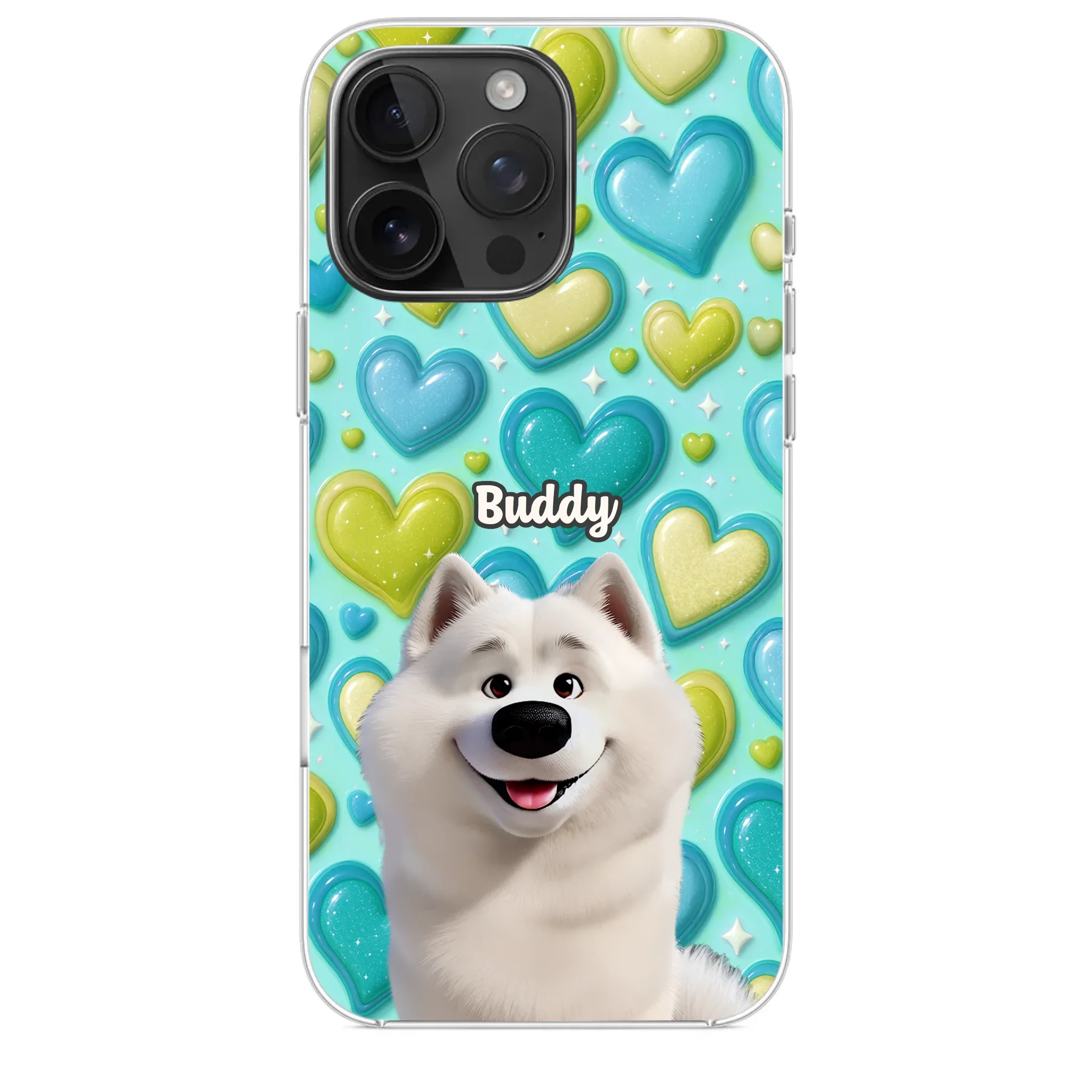 Custom 3D Inflated Effect Printed Clear Phone Case - Personalized Birthday Gifts For Dog Lovers, Dog Dad And Mom - Surrounded By Your Love - Robaser