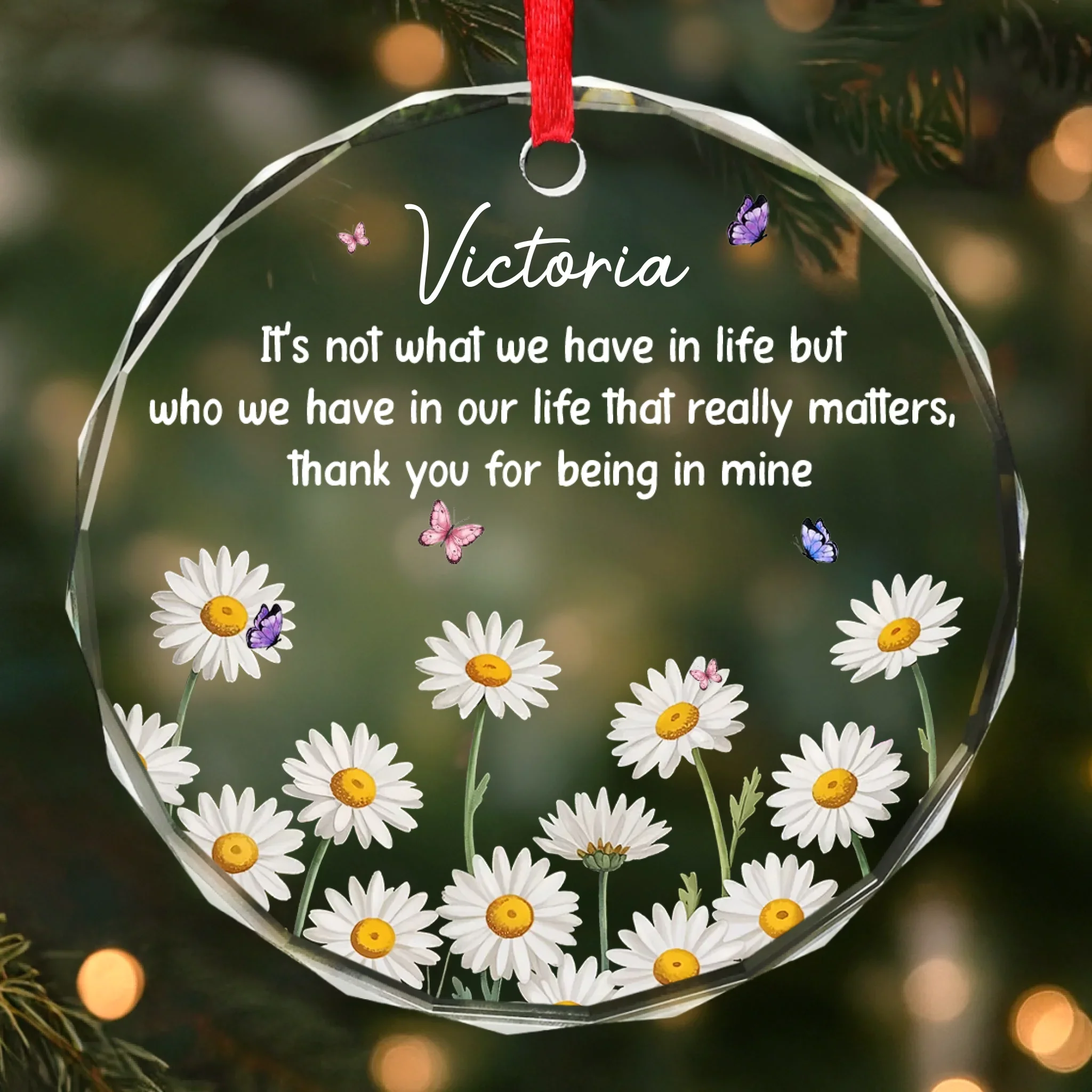 Custom Circle Glass Ornament - Personalized Best Friend Christmas Birthday Gifts For Women, Besties, Sisters, BFF - Bestie Season Is Every Season - Robaser