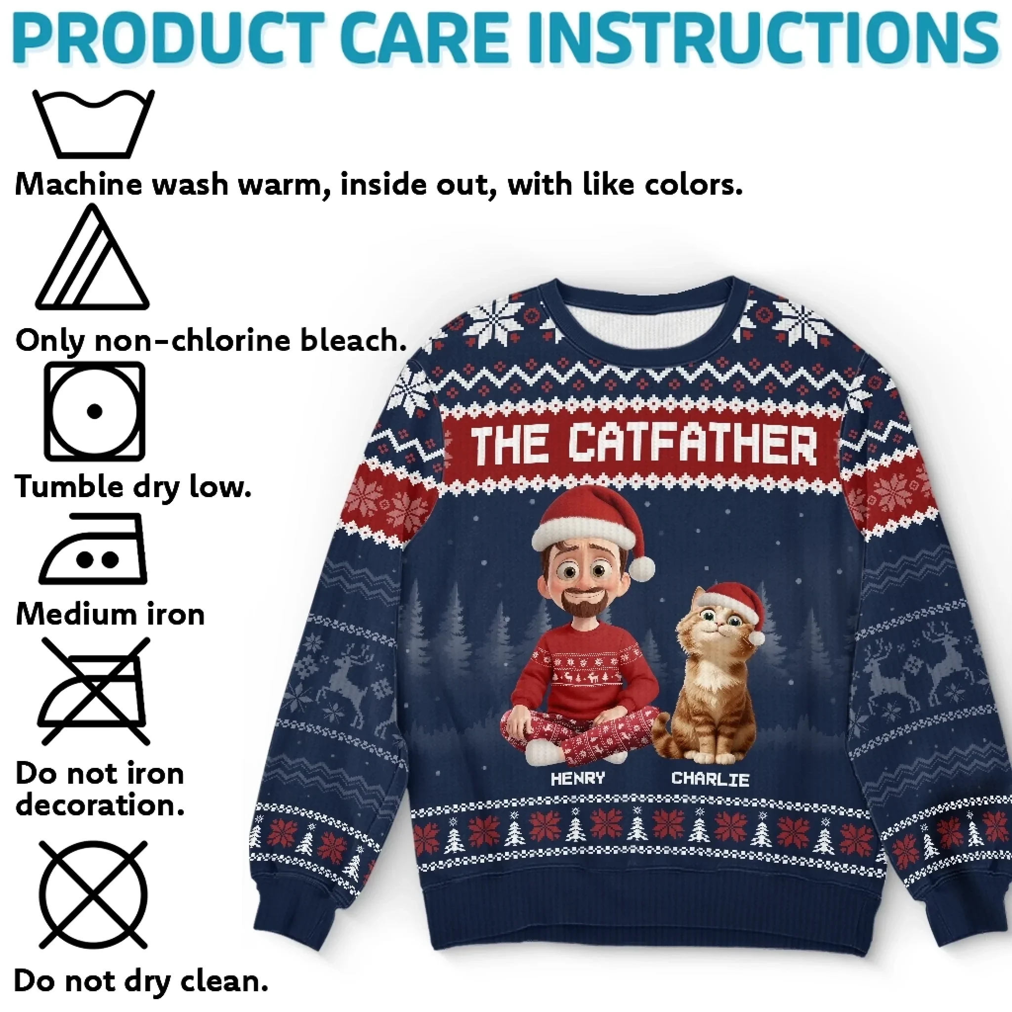 Custom Unisex Ugly Sweatshirt - Personalized  Christmas Birthday Gifts For Cat Lovers, Cat Mom And Dad - Purrfectly Loved - Robaser