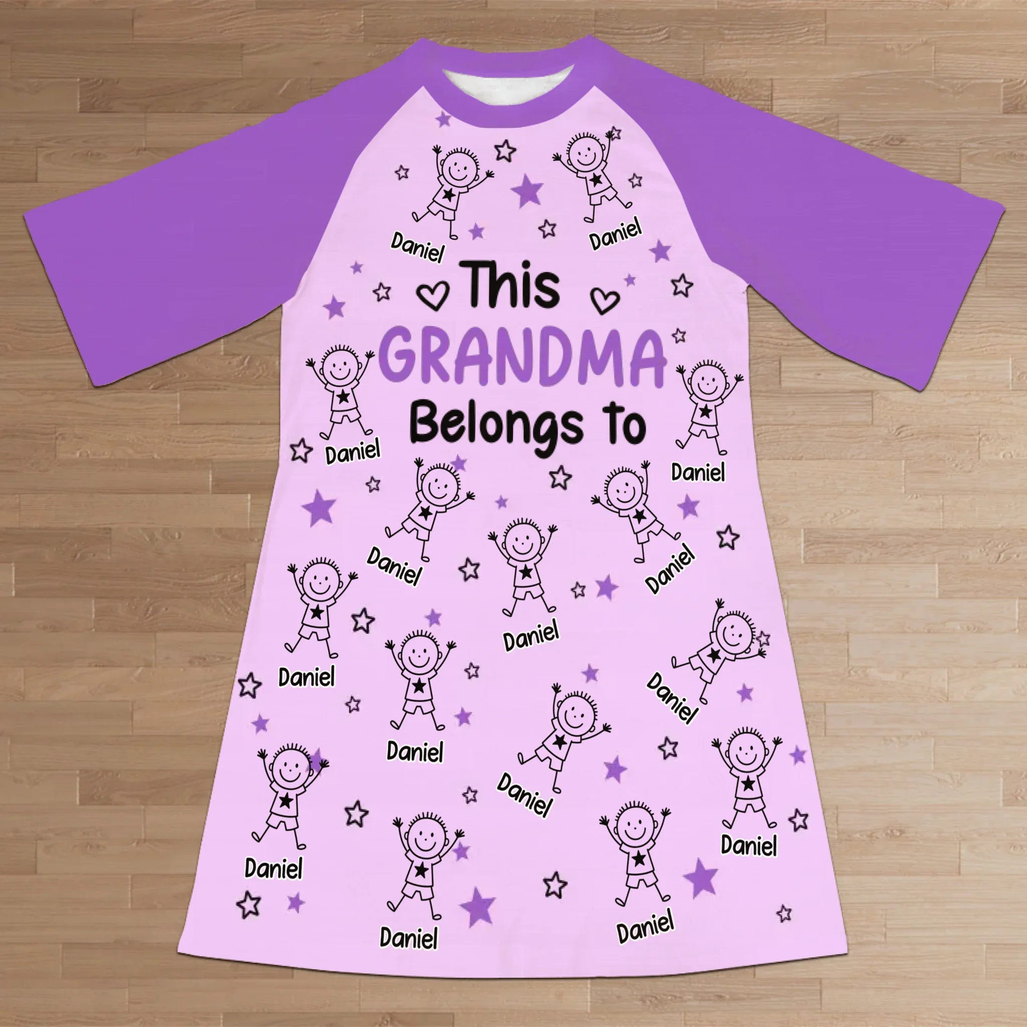 Custom Women's Sleep Tee - Personalized Birthday Gifts For Mom, Grandma - Little Moments Big Grandma Love - Robaser