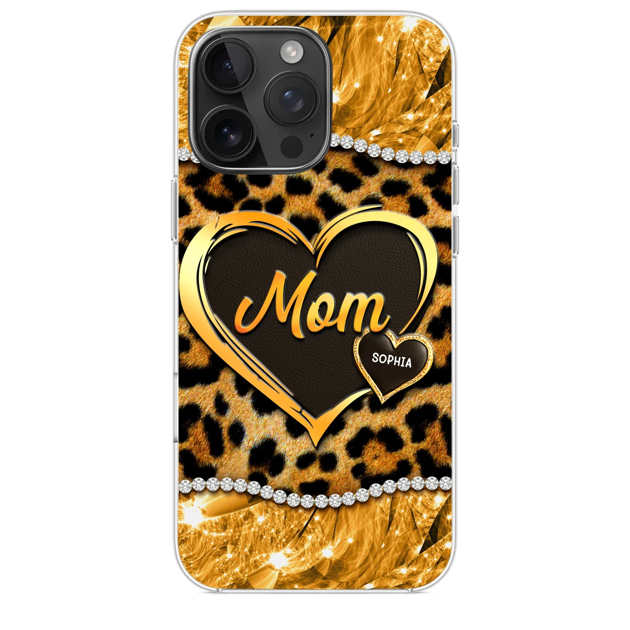 Custom 3D Inflated Effect Printed Clear Phone Case - Personalized Mother's Day Gifts For Mother, Grandmother - Shine Like A Diamond - Robaser