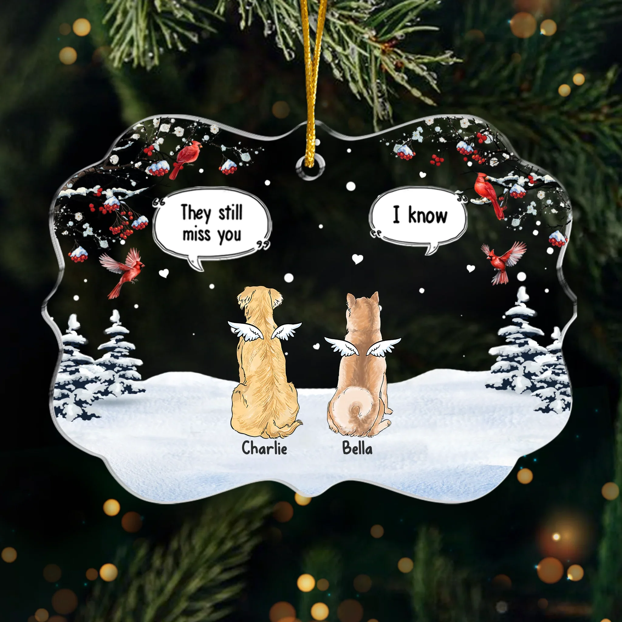 Custom Acrylic Ornament - Personalized Pet Christmas Memorial Sympathy Gifts For Dogs - Companion Friend Family Forever - Robaser