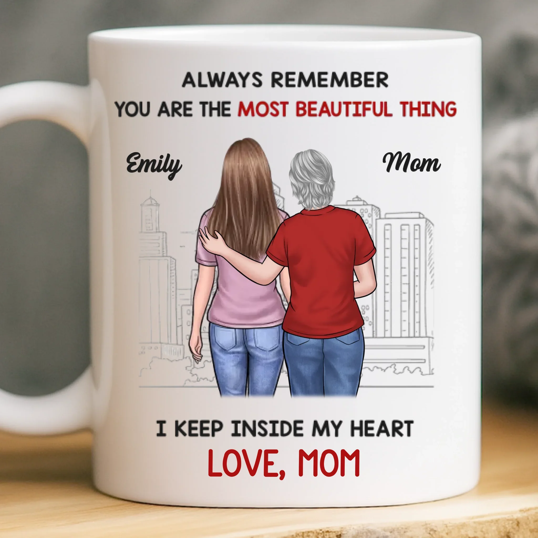 Custom Mug - Personalized Birthday Gifts For Mom, Dad, Daughter, Son - Love Flows Through Every Generation - Robaser