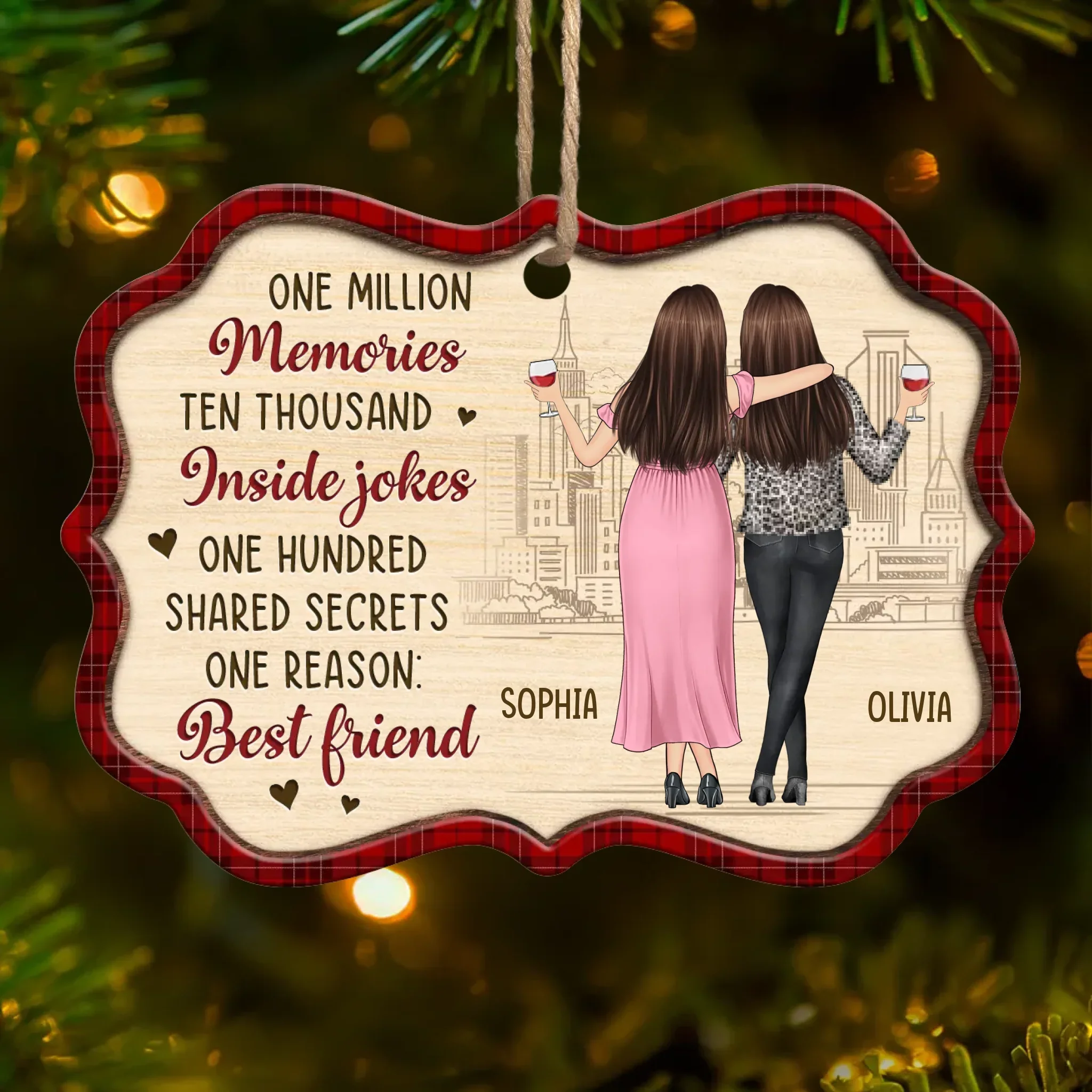 Custom Wood Ornament - Personalized Best Friend Christmas Birthday Gifts For Women, Besties, Sisters, BFF - Sidekicks To Every Story - Robaser