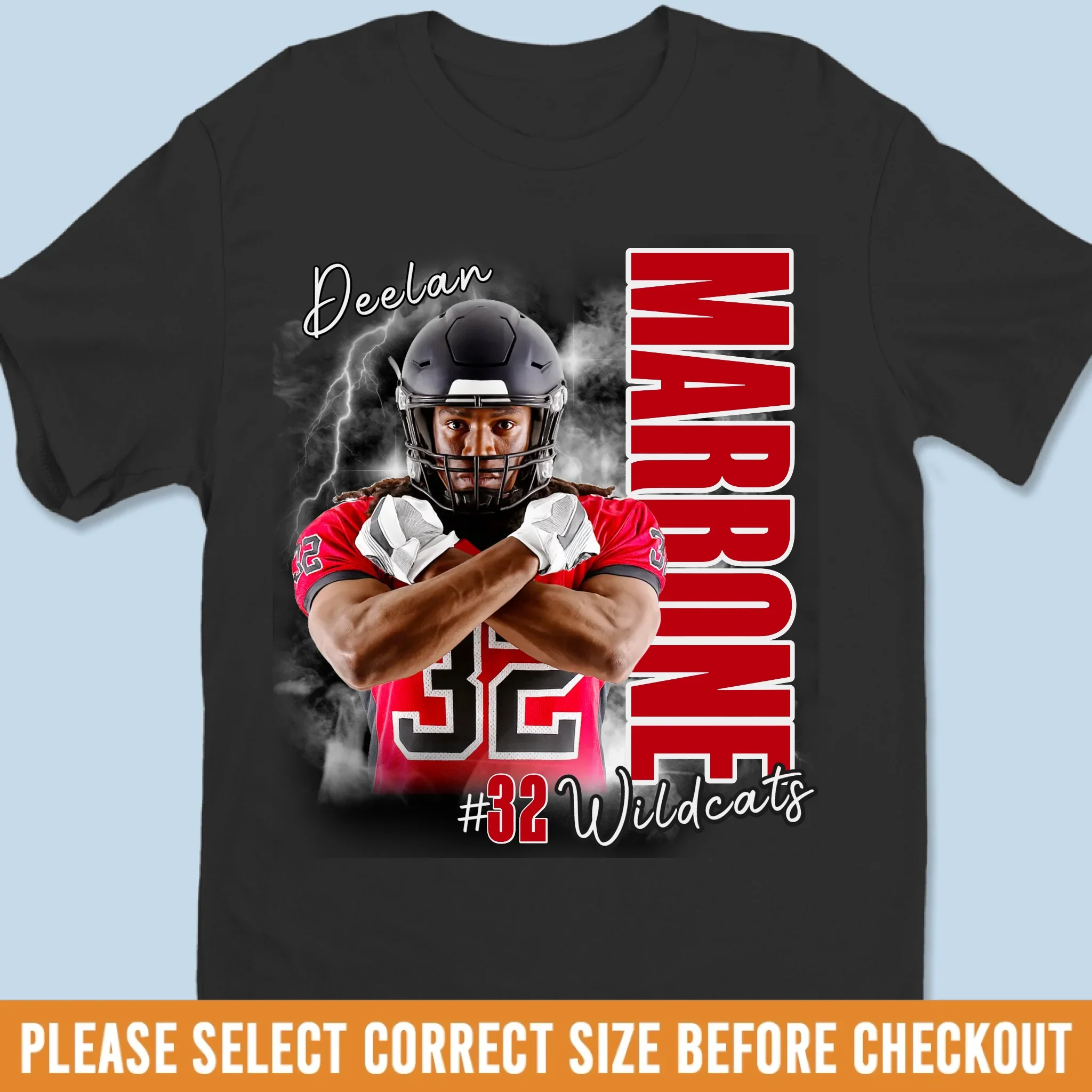 Custom Player Football T-shirt, Hoodie - Personalized Gift For Birthday, Football Football Lovers, NFL Fans, Sport Lovers, Senior Graduation Gift - Bootleg T-shirt With Photo - Robaser