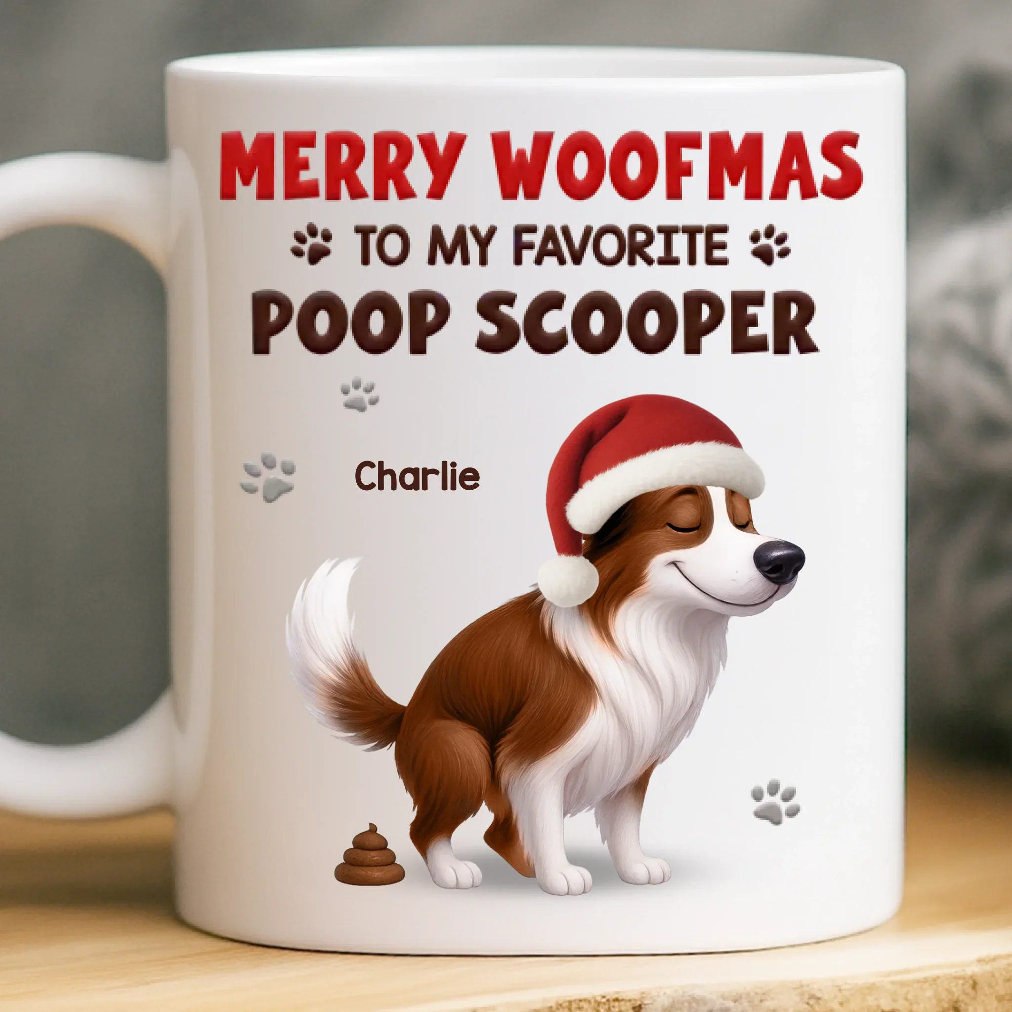 Custom Mug - Personalized Christmas Birthday Gifts For Dog Lovers, Dog Dad And Mom - Merry Woofmas, Hooman - Robaser