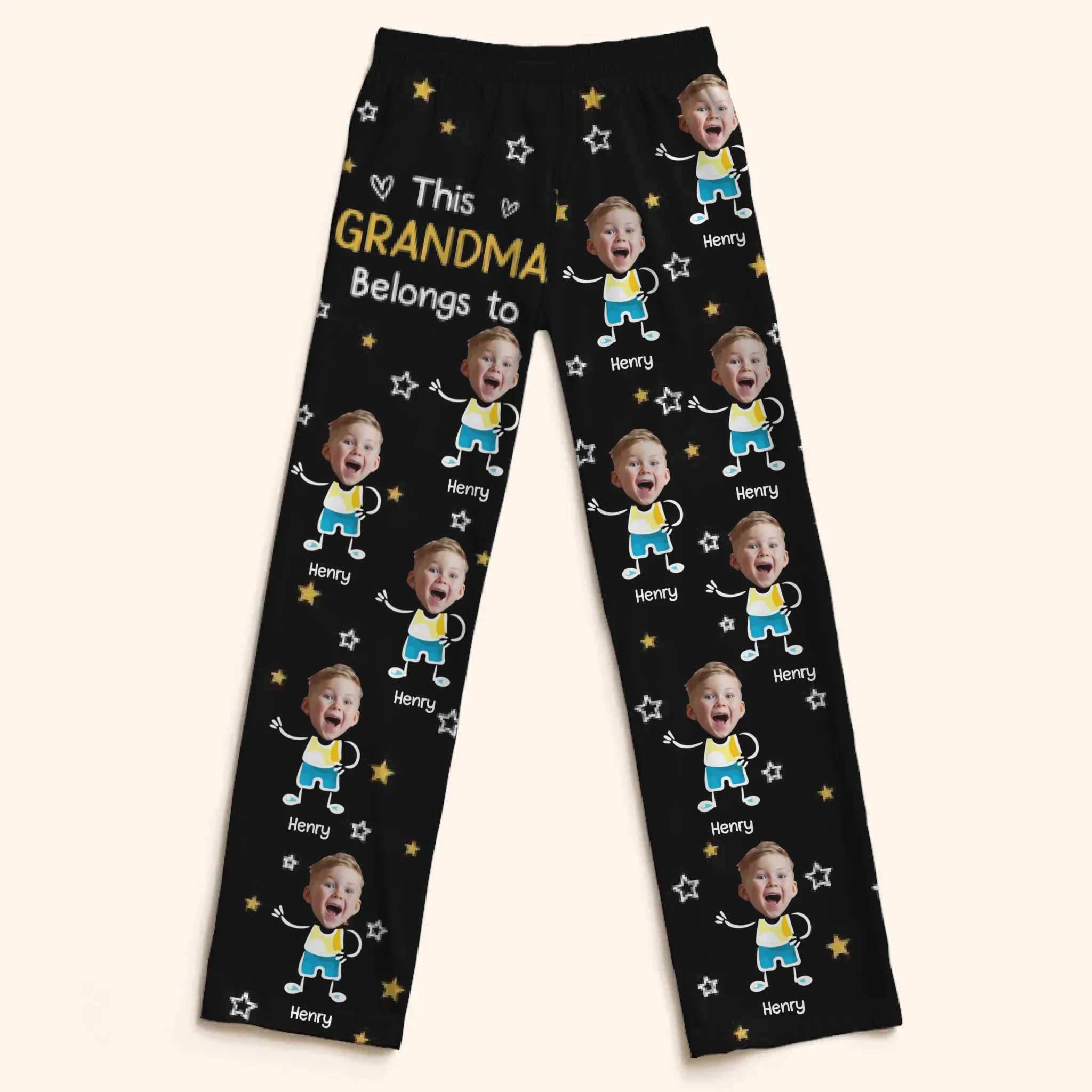 Custom Photo Pajama Pants - Personalized Christmas Birthday Gifts For Grandpa, Grandma - Love Passed Through Generations - Robaser