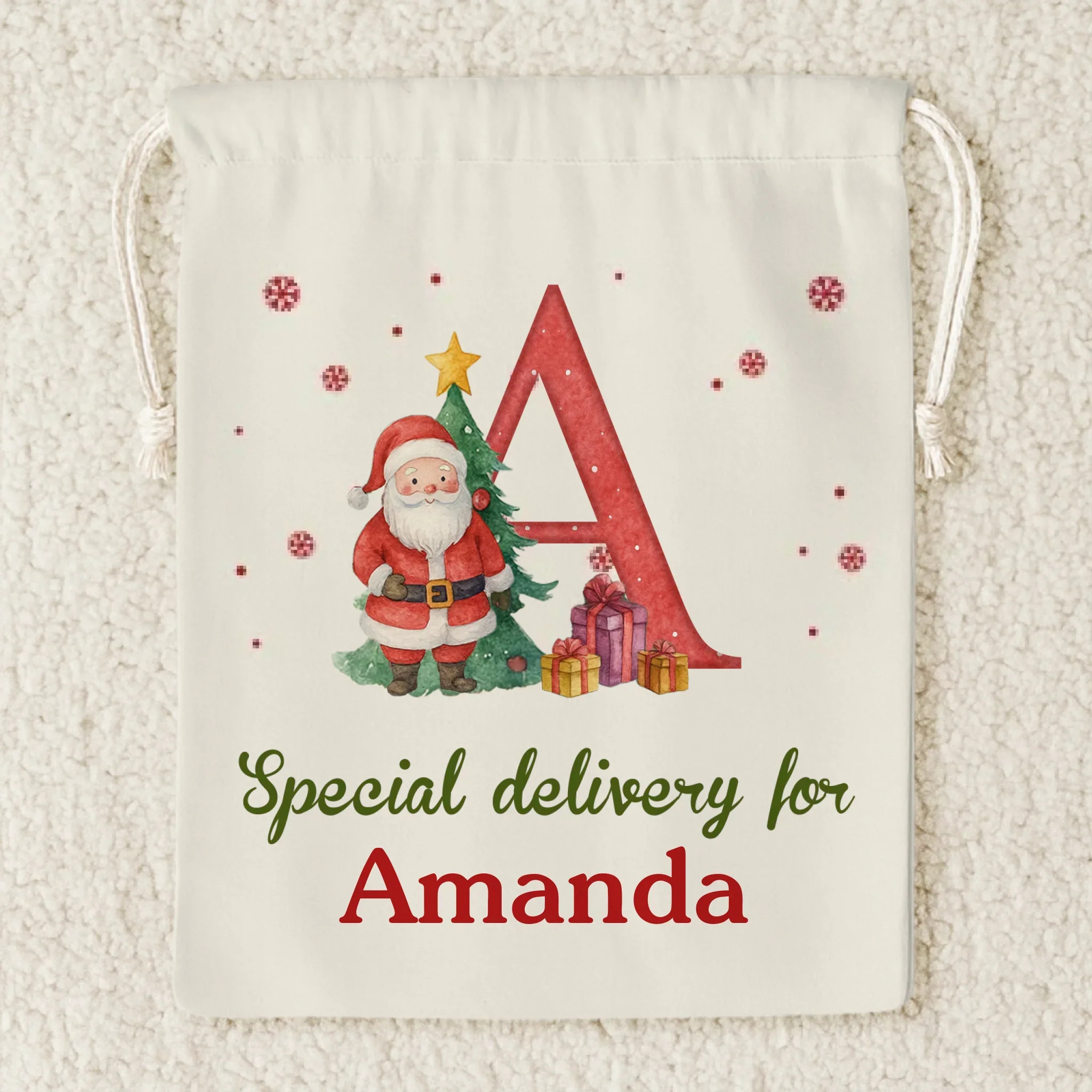 Custom Snowman Favor Bag - Personalized Christmas Birthday Gifts For Kids - Sweet Holiday Joy - Robaser