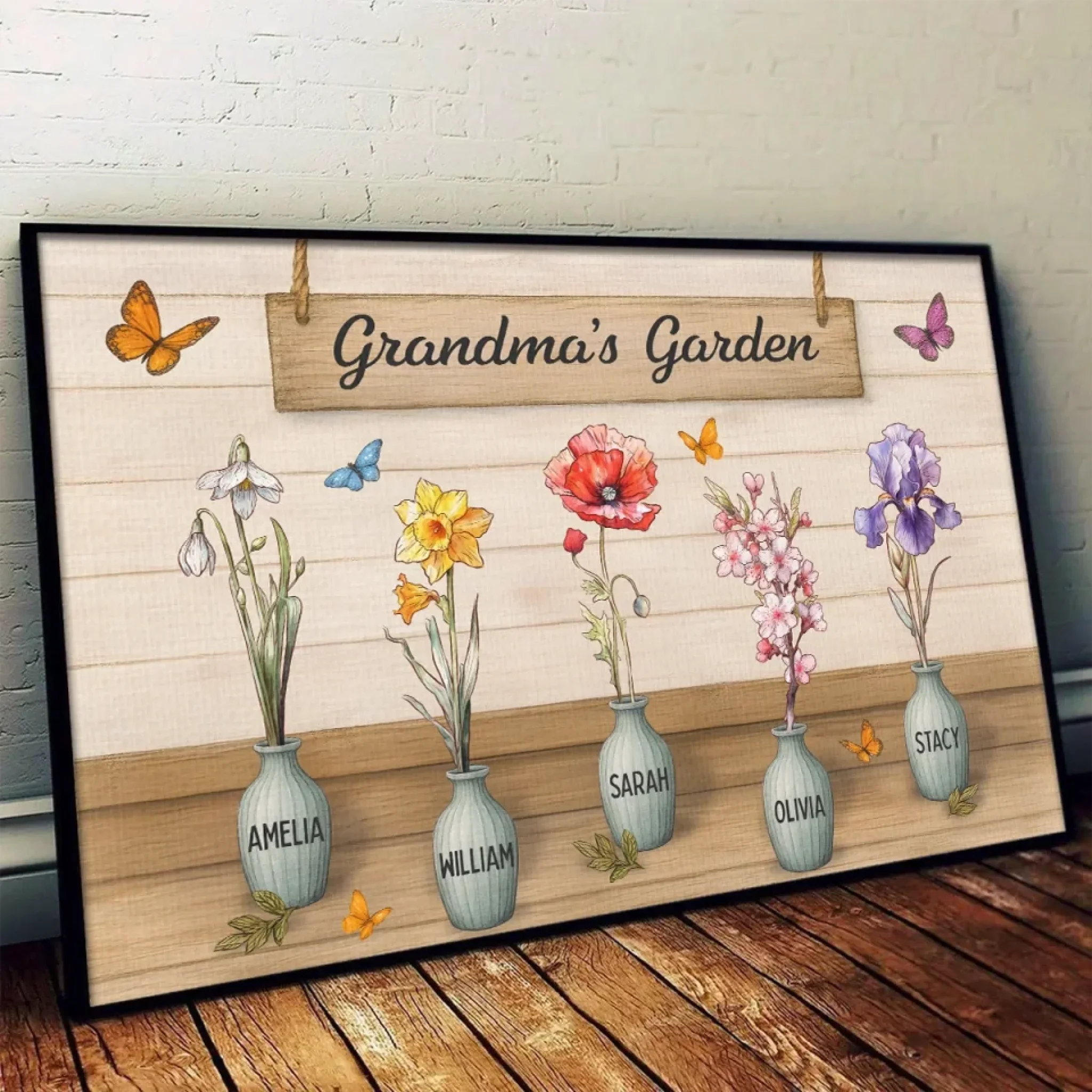 Rooted In Her Love - Family Personalized Custom Horizontal Poster - Mother's Day, Gift For Mom, Grandma - Robaser