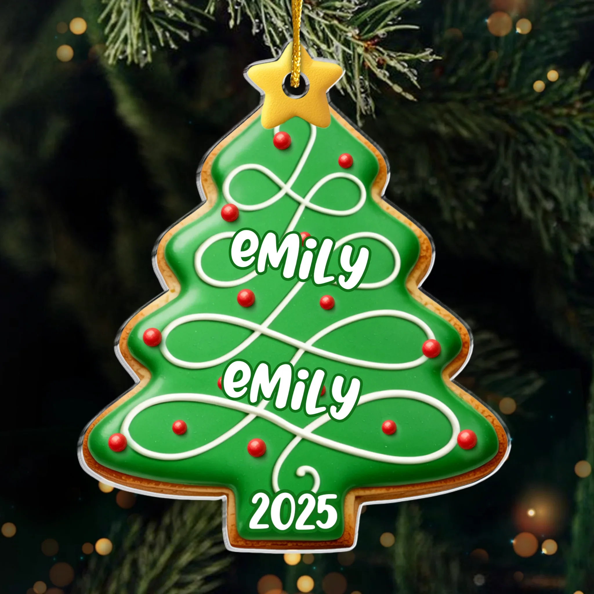 Custom Acrylic Ornament - Personalized Christmas Birthday Gifts For Mom, Dad, Kids - Our Love Is Evergreen - Robaser