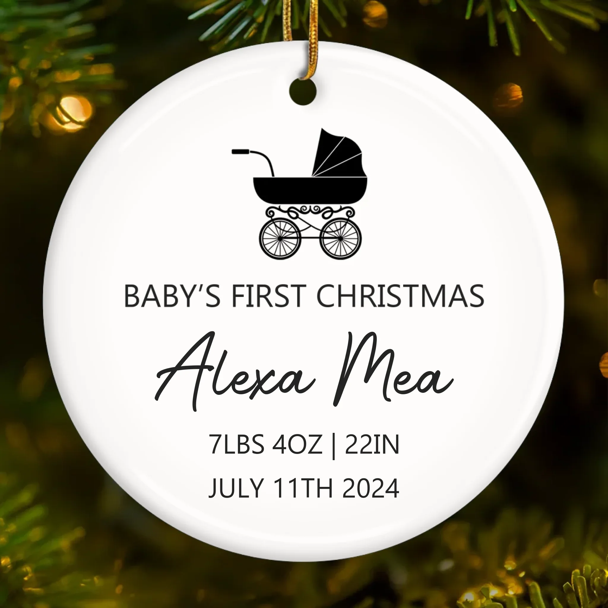 Custom Baby First Christmas Ceramic Ornament - Personalized Christmas Baby Shower, Gender Reveal Gifts For New Moms, New Dads, New Parents - Our Little Wonder - Robaser