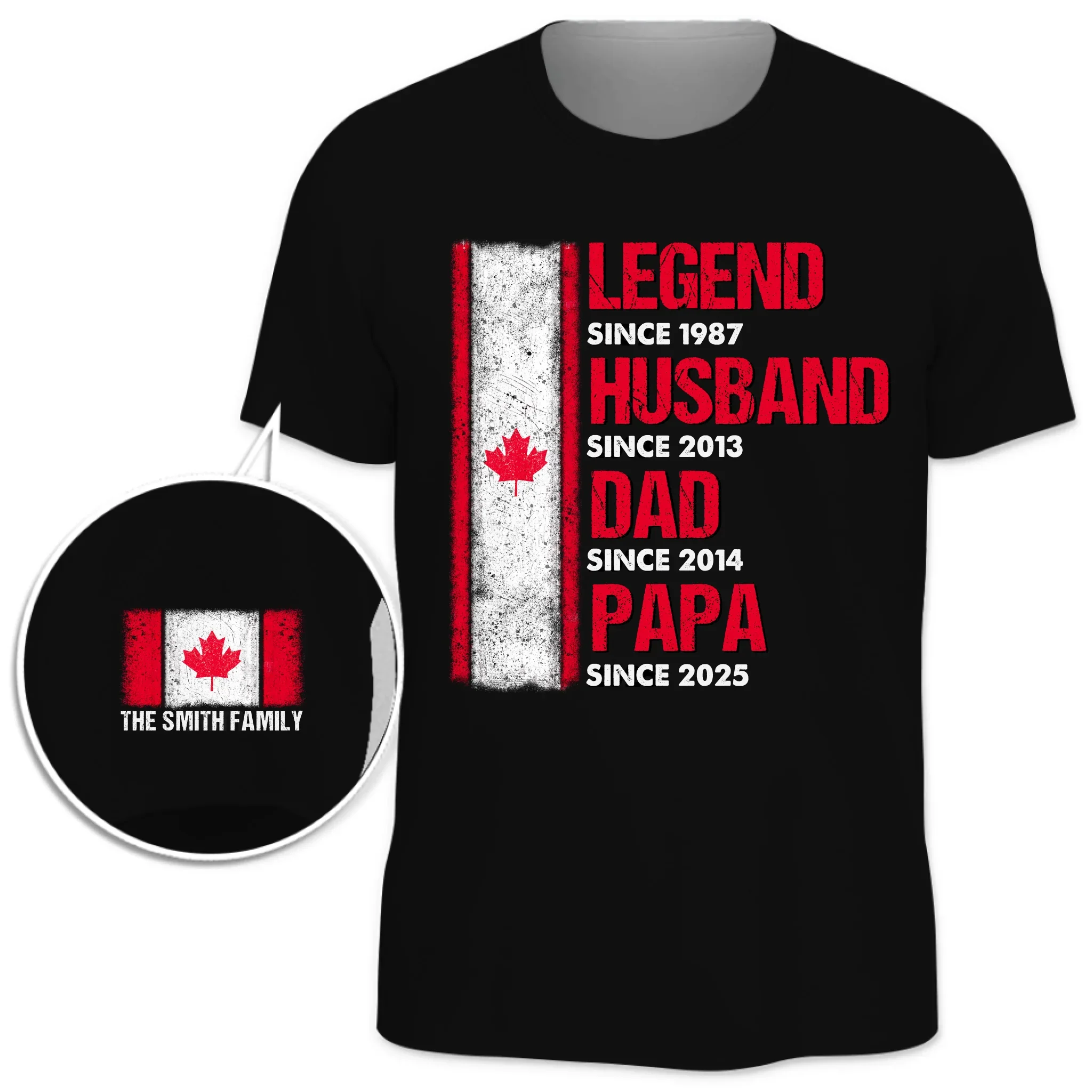 Custom Unisex T-Shirt With Design On Sleeve - Personalized Birthday Gifts For Dad, Grandpa - Timeless Love In Every Tribute - Robaser