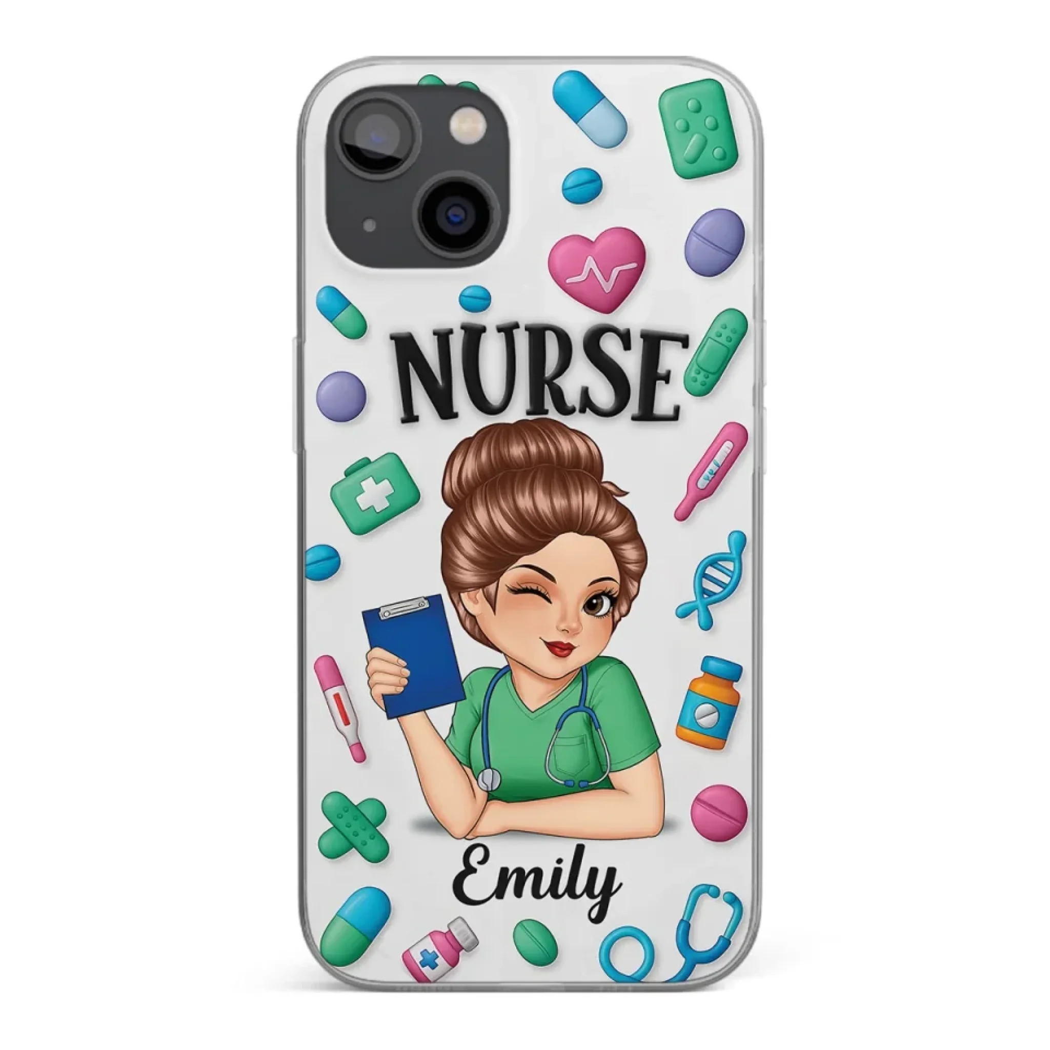 Nurse Life, Best Life - Nurse Personalized Custom 3D Inflated Effect Printed Clear Phone Case - Appreciation, Thank You Gift, Nurse Life, Doctor Life - Robaser