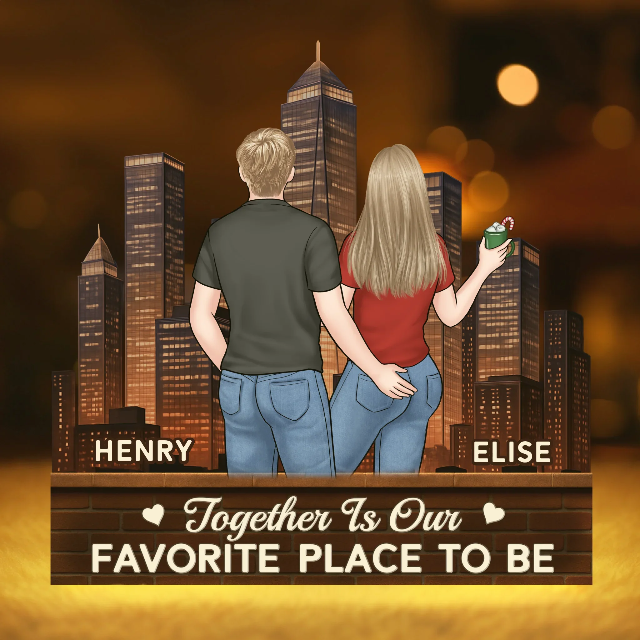 Custom Shaped Light Box - Personalized Anniversary Wedding Gifts For Husband And Wife, Him And Her - Love Grows In Every Place - Robaser