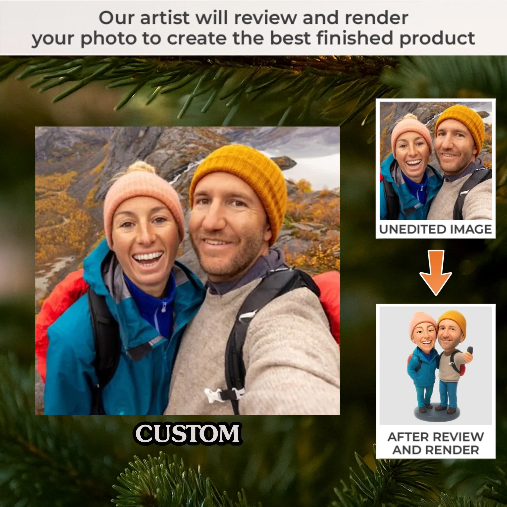 Custom Photo Acrylic Ornament - Personalized Christmas Birthday Camping Gifts For Campers, Husband And Wife, Him And Her - Under The Stars We Wander - Robaser