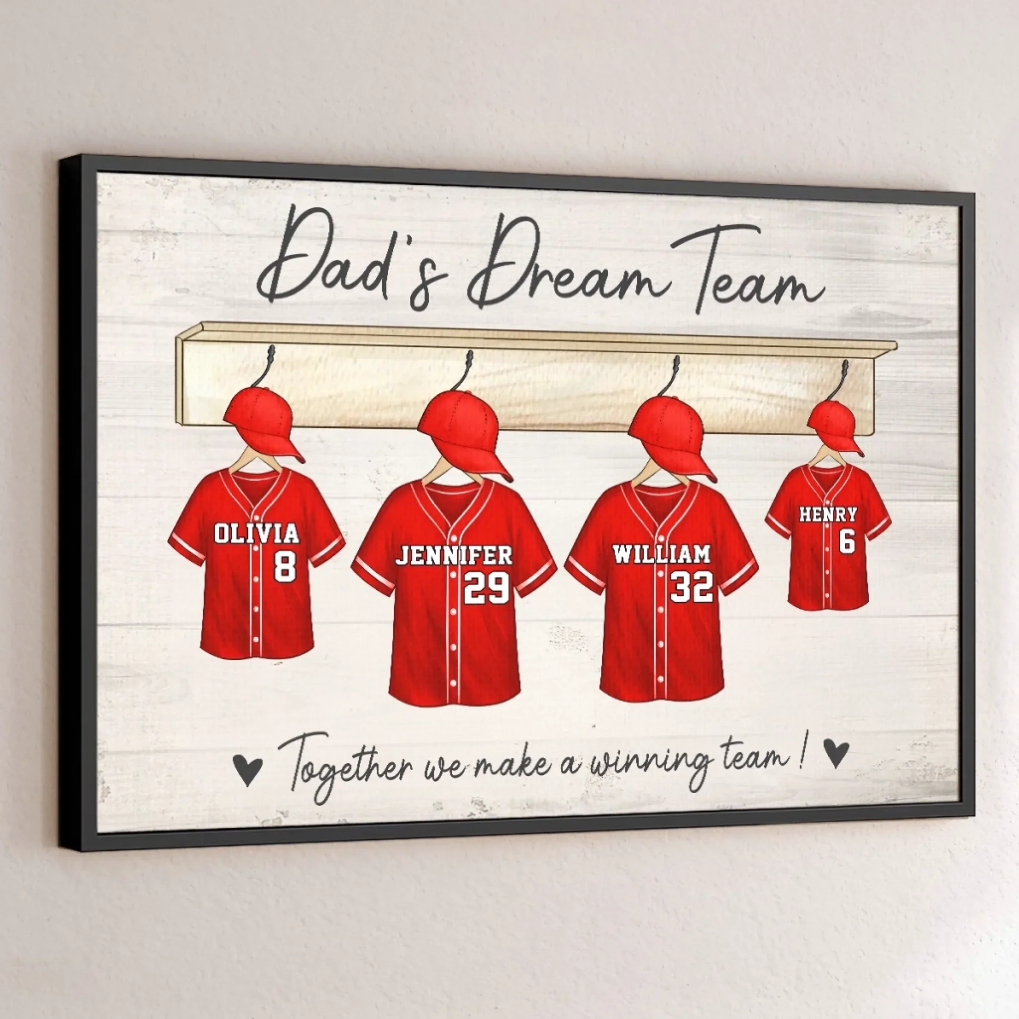 Built By Love, Bonded Like A Team - Family Personalized Custom Horizontal Poster - Father's Day, Gift For Dad, Sport Lovers, Sport Players - Robaser
