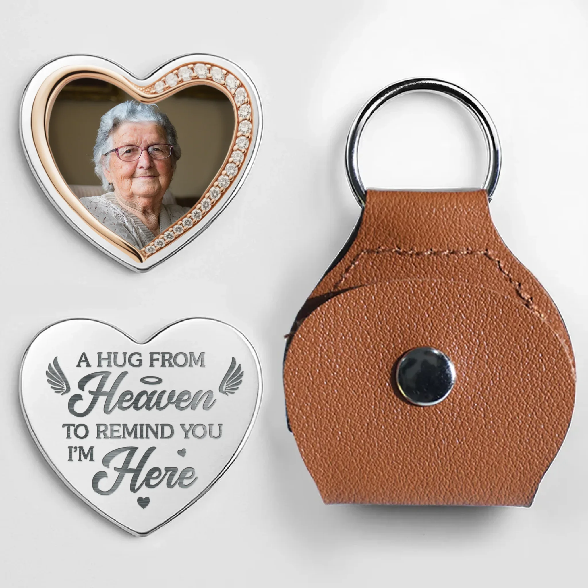 Custom Photo Missed Beyond Words - Memorial Personalized Custom Heart Pocket Hug - Sympathy Gift For Family Members - Robaser