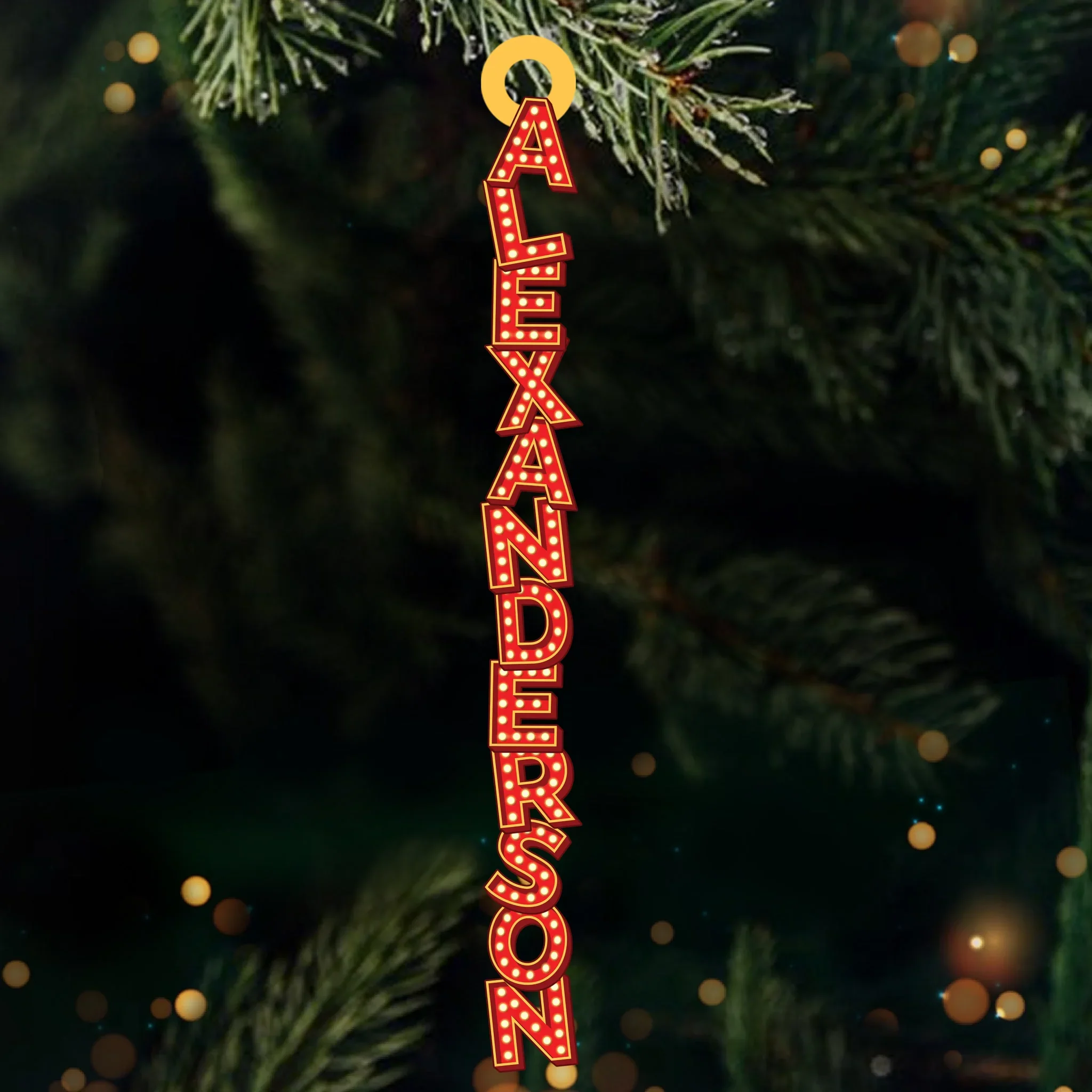 Custom Marquee Letter Wooden Ornament - Personalized Christmas Birthday Gifts For Mom, Dad, Brother, Sister, Kids - A Family Full Of Love And Light - Robaser