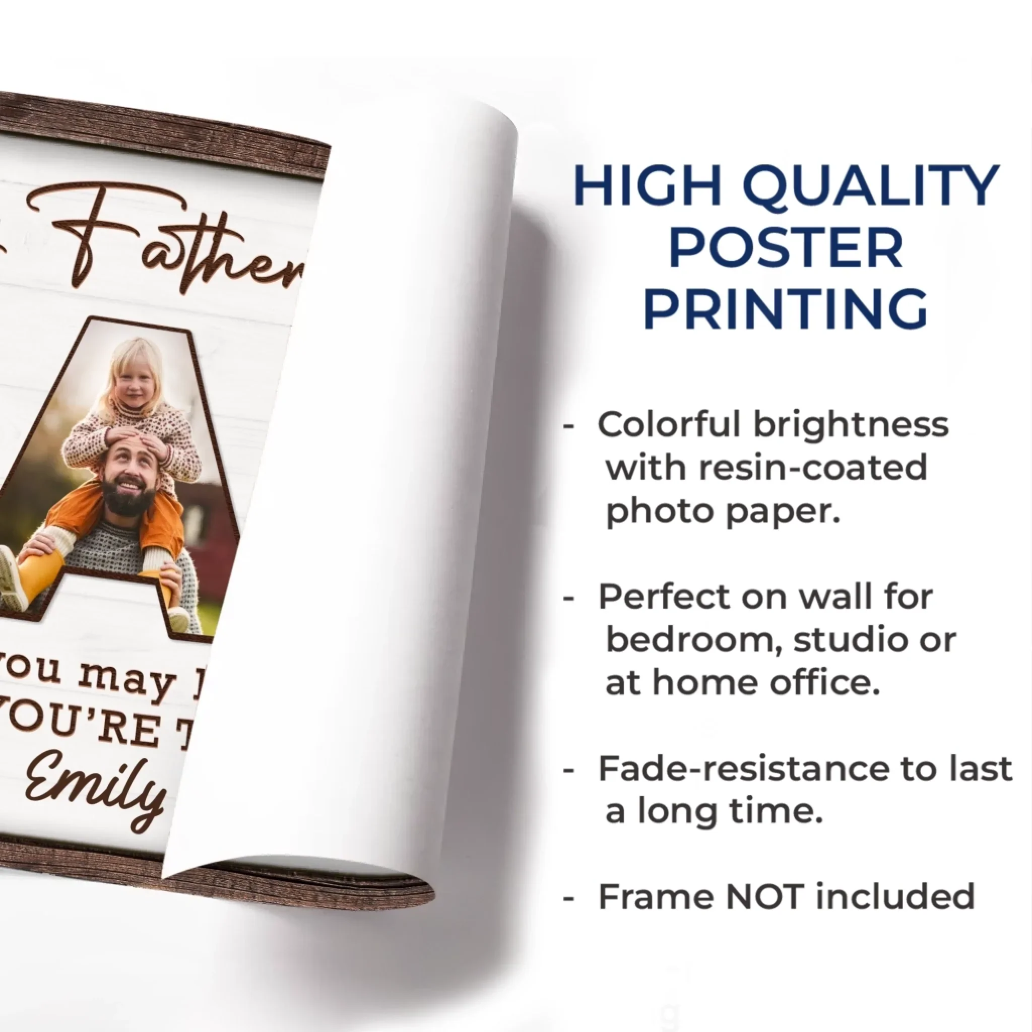 Custom Photo You Make Our World Complete - Family Personalized Custom Horizontal Poster - Father's Day, Gift For Dad, Grandpa - Robaser