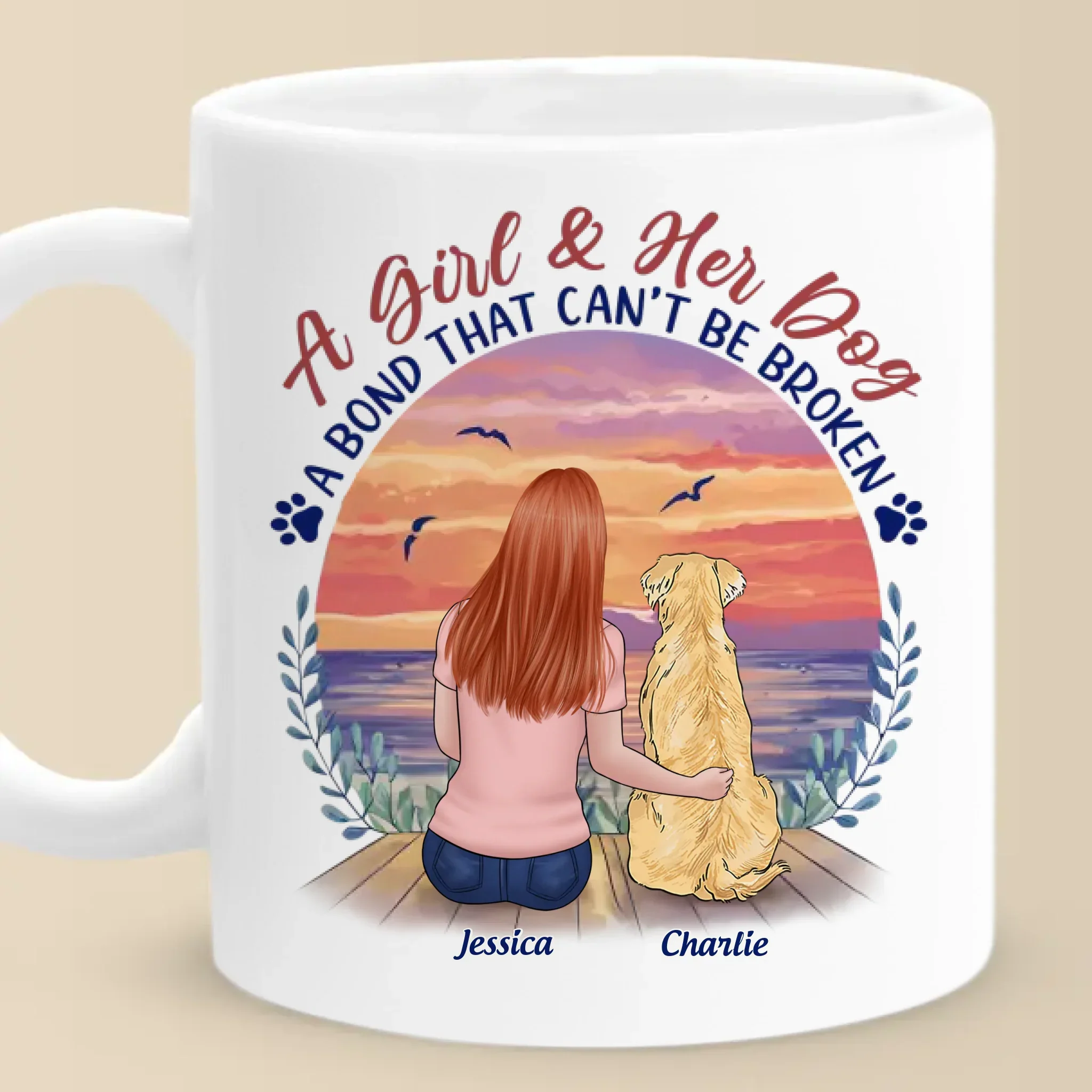 Pawprints On My Heart - Dog Personalized Custom Mug - Mother's Day, Gift For Pet Owners, Pet Lovers - Robaser