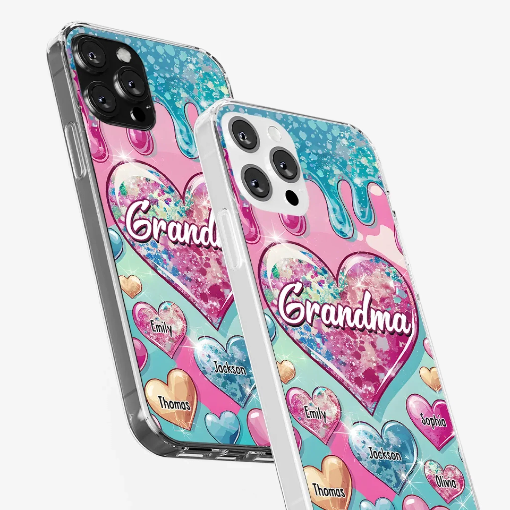 A Grandmother  s Heart Holds Forever Love - Family Personalized Custom 3D Inflated Effect Printed Clear Phone Case - Gift For Mom, Grandma - Robaser