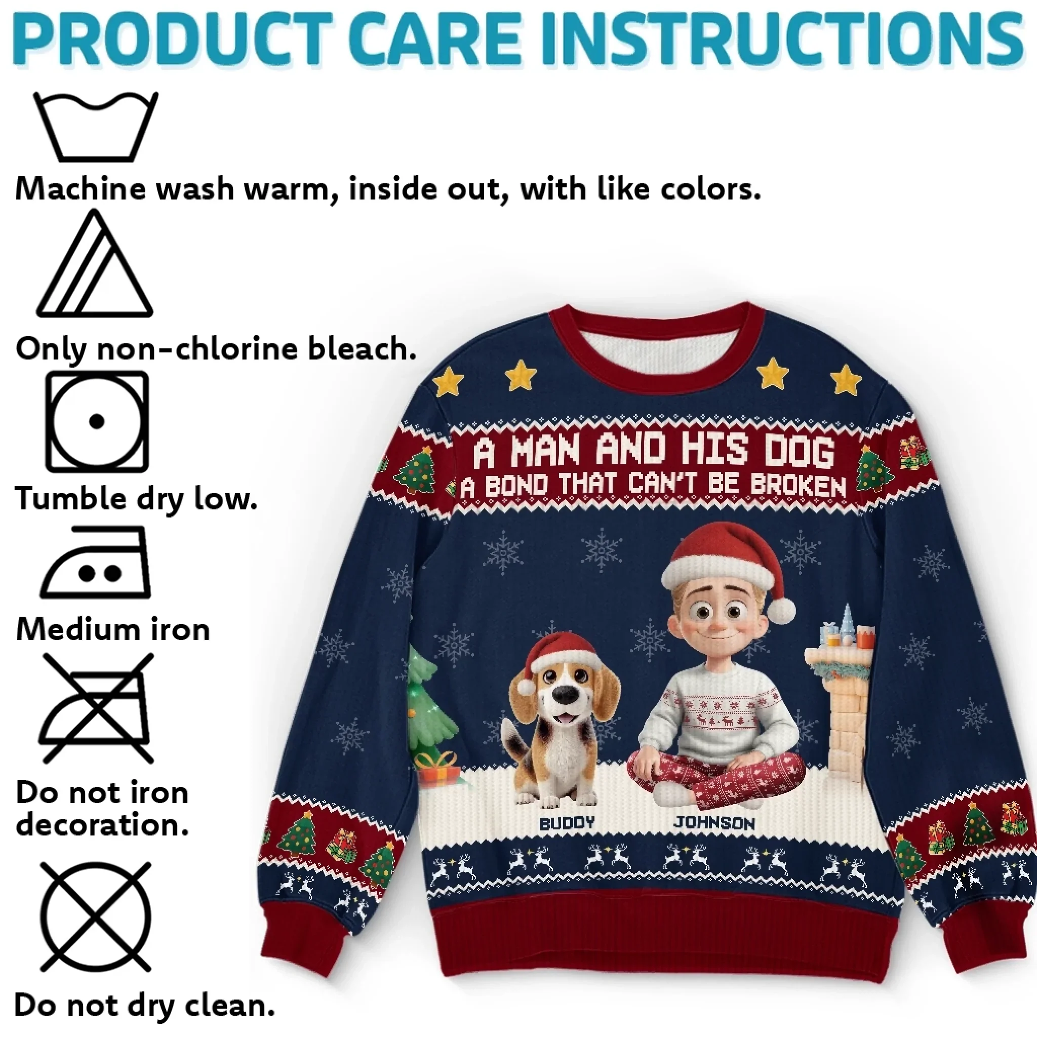 Custom Unisex Ugly Sweatshirt - Personalized  Christmas Birthday Gifts For Dog Cat Lovers, Dog Dad And Mom, Cat Owners - Santa Paws Approved - Robaser