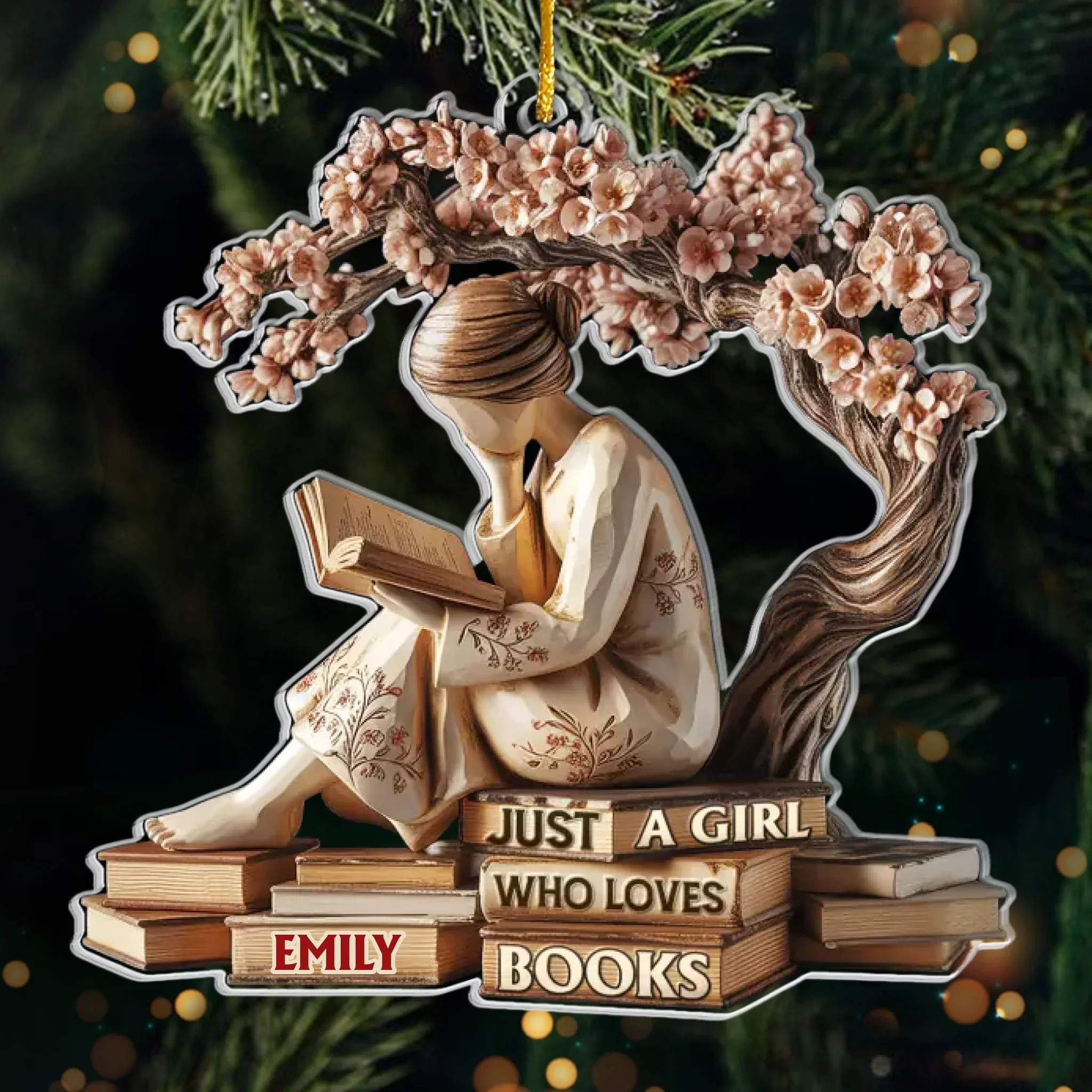 Custom Acrylic Ornament - Personalized Christmas Bookish Gifts For Book Lovers, Bookworms, Readers - Serenity In Every Page - Robaser