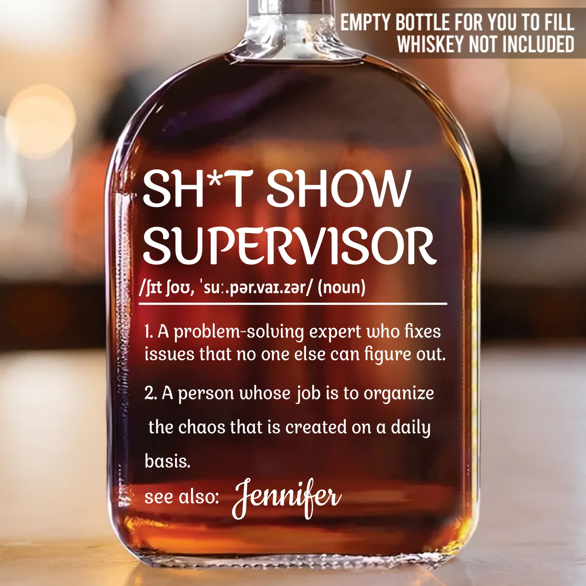 Chief Chaos Coordinator - Coworker Personalized Custom Whiskey Bottle - Gift For Coworkers, Work Friends, Colleagues - Robaser