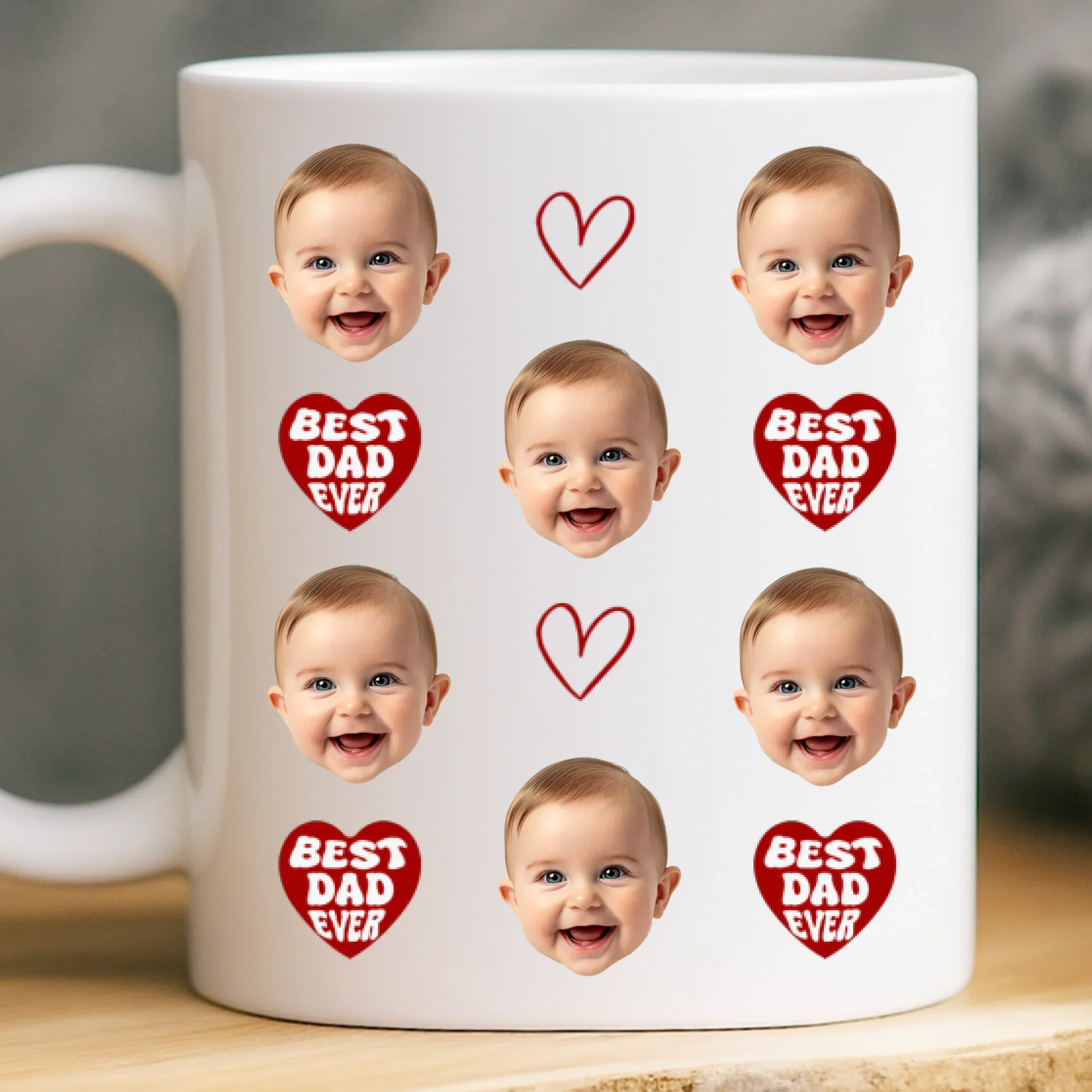 Custom Photo Mug - Personalized Birthday Gifts For Mom, Dad, Brother, Sister, Kids - My Heart Walks With You Always - Robaser